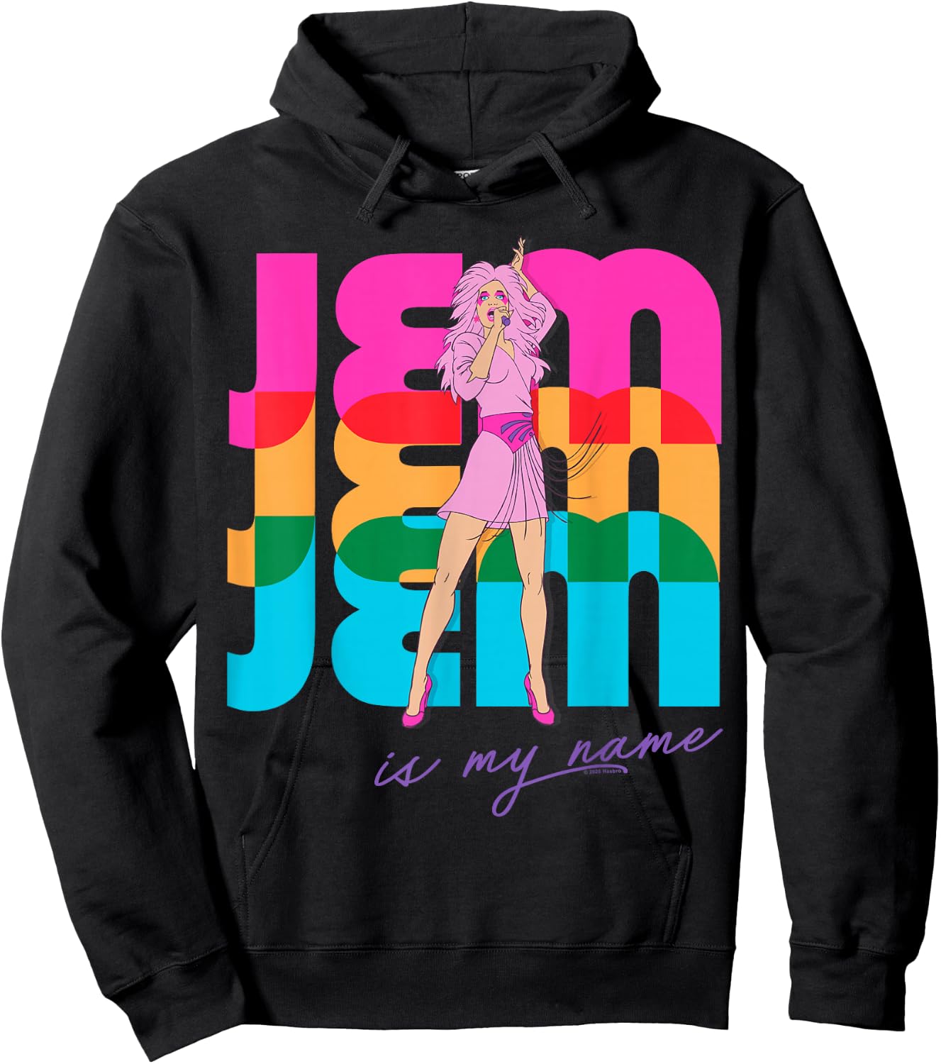 Jem and The Holograms Jem is My Name Colorful Silhouettes Hoodie - Hoodie | Black