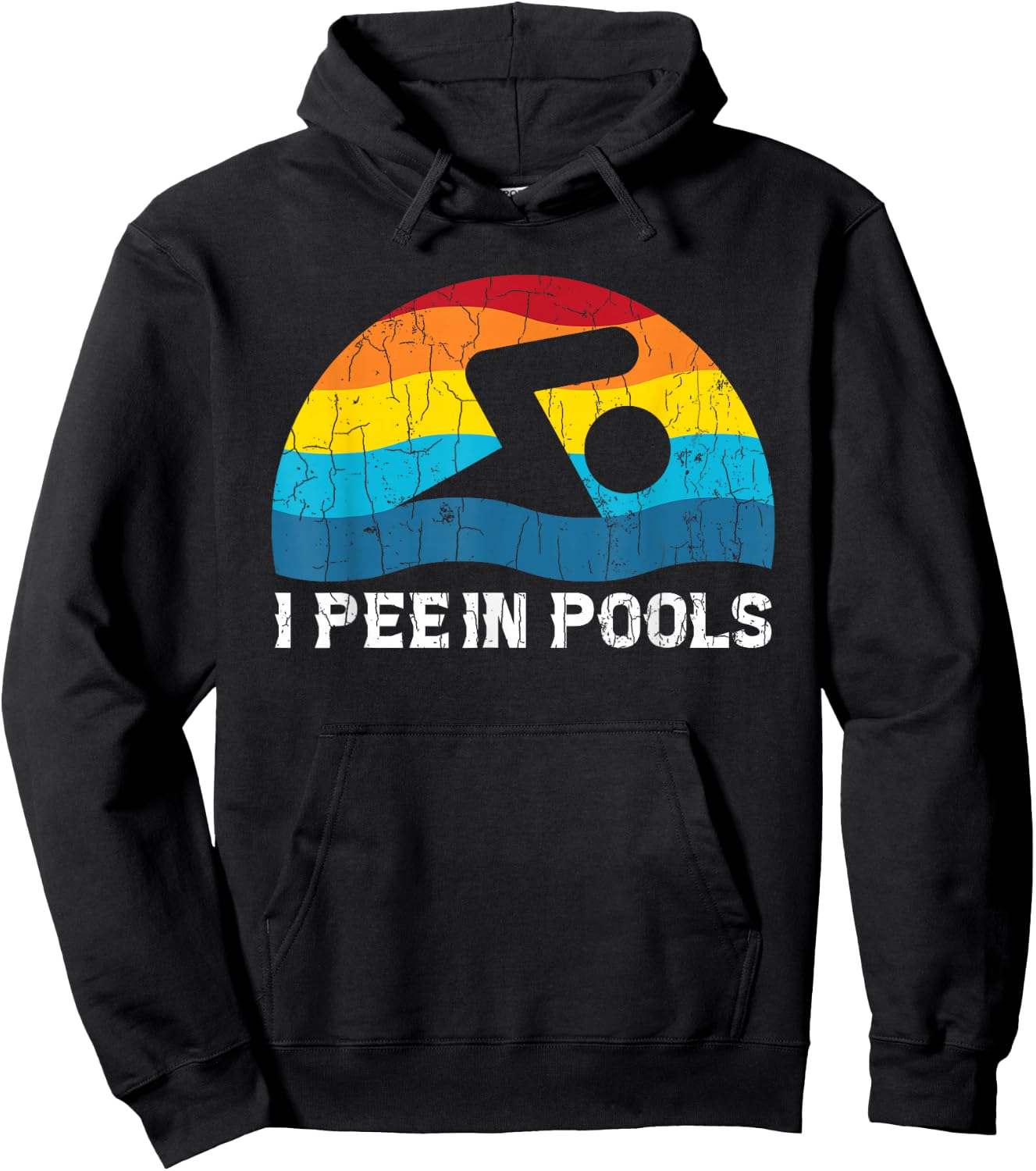 I Pee in Pools Funny Swimmer Swimming Coach Player Graphic Hoodie - Hoodie | Black