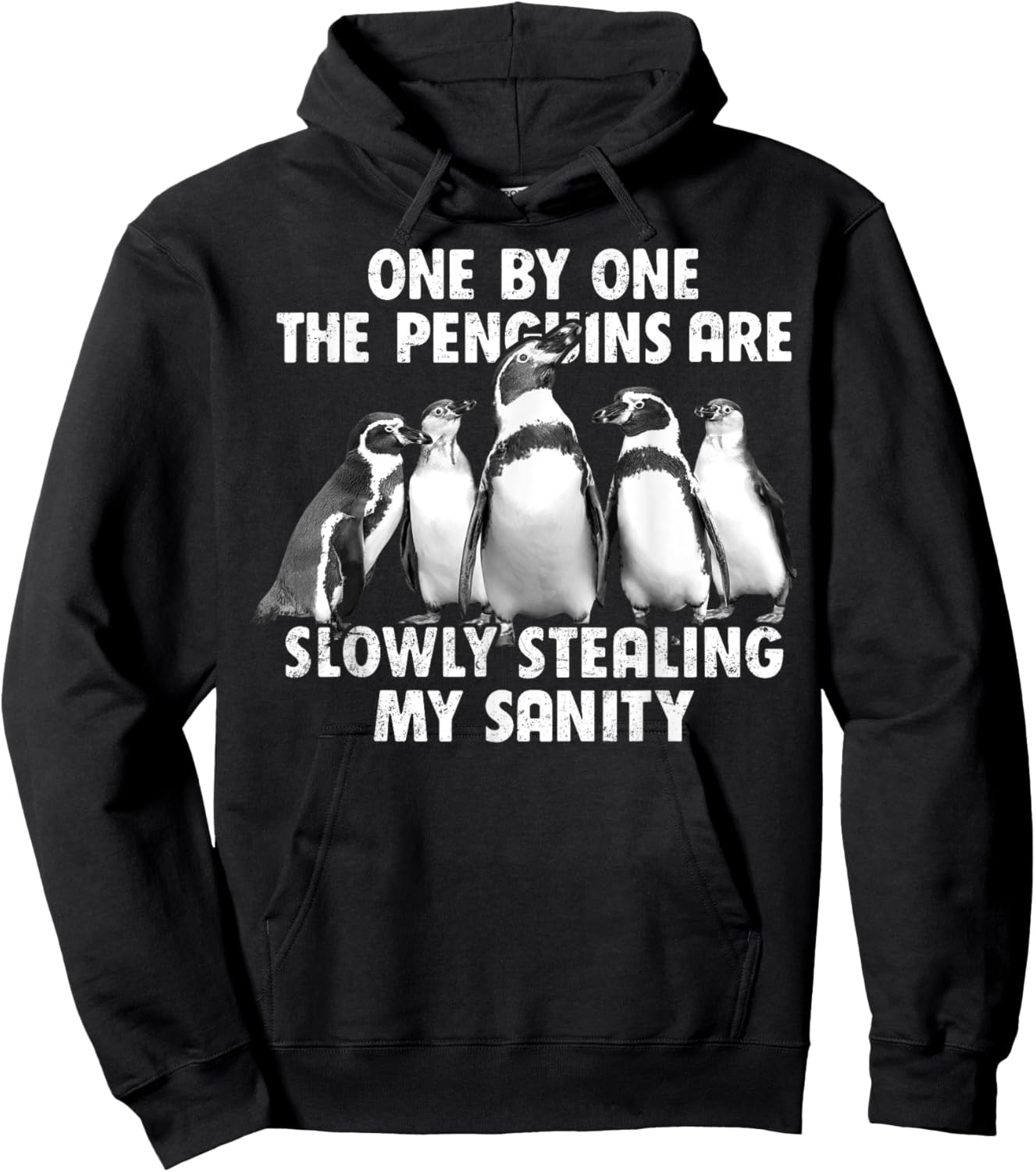 Penguins Slowly Stealing My Sanity Funny Hoodie - Hoodie | Black