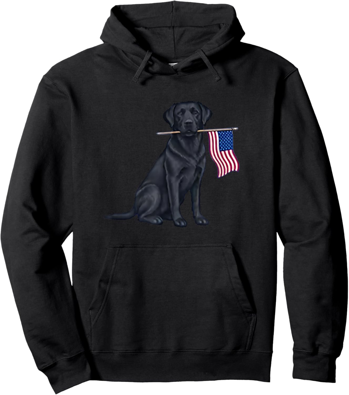 Black Labrador American Flag Hoodie - Hoodie | Black