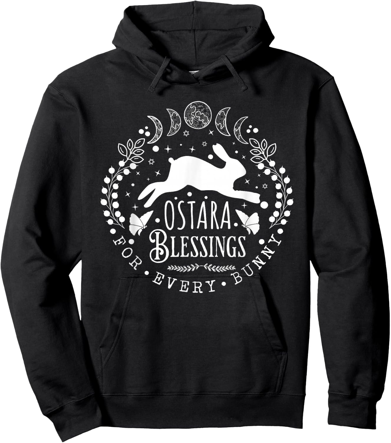 Pagan Ostara Blessings Springtime Rabbit for Wiccan Women Hoodie - Hoodie | Black