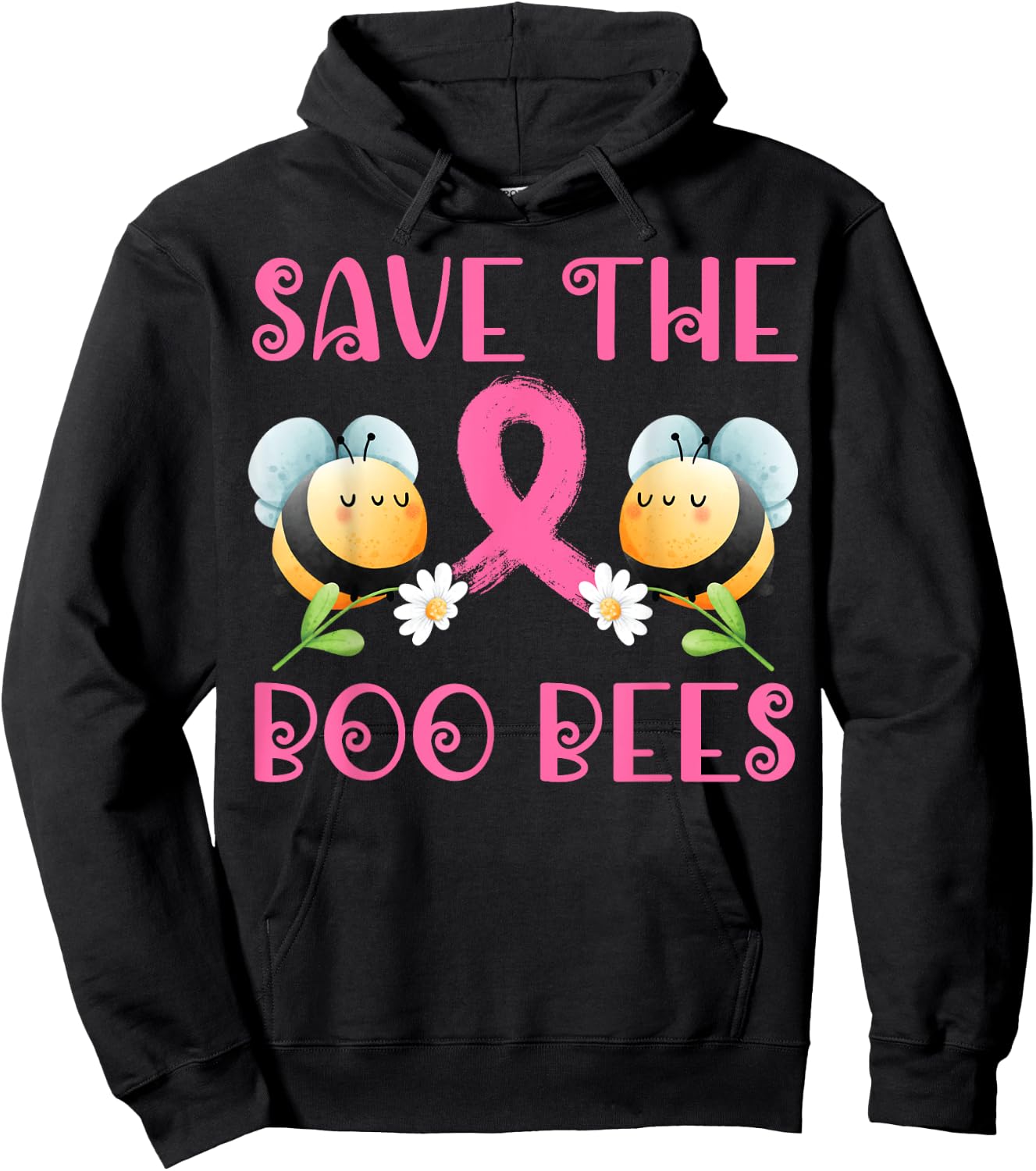 Save The Boo Bees Breast Warrior Survivor Cancer Awareness Hoodie - Hoodie | Black