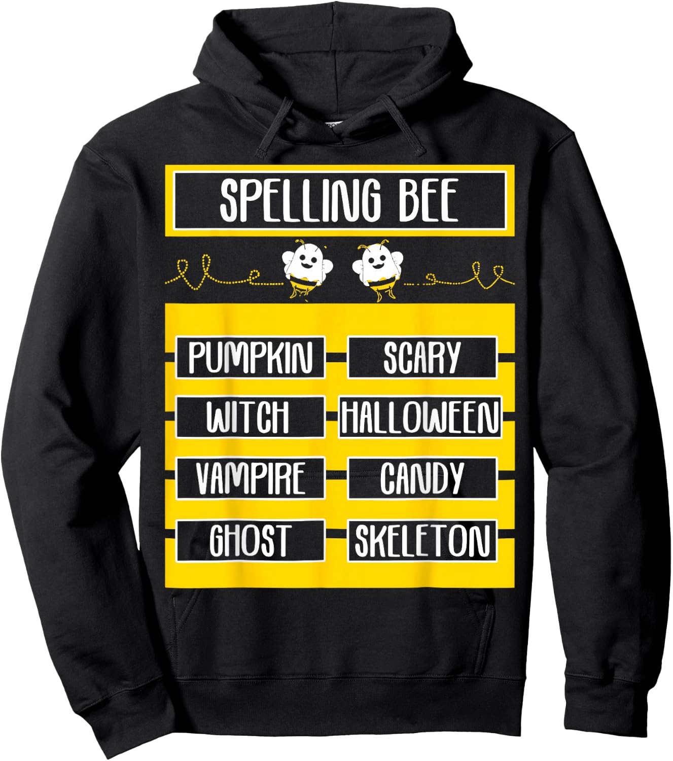 Spelling Bee Halloween Teachers Bee Spelling Competition Hoodie - Hoodie | Black