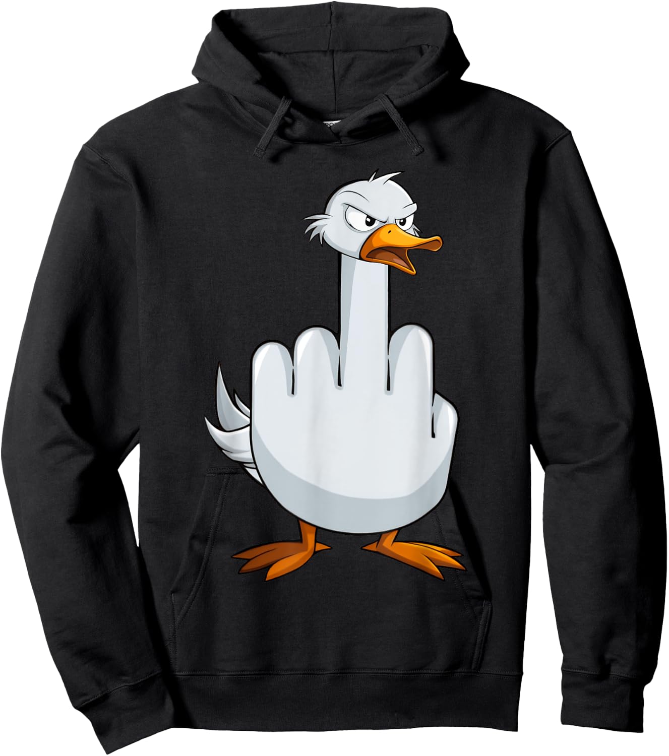 I Don't Give A Duck Middle Finger Funny Offensive Rude Duck Hoodie - Hoodie | Black