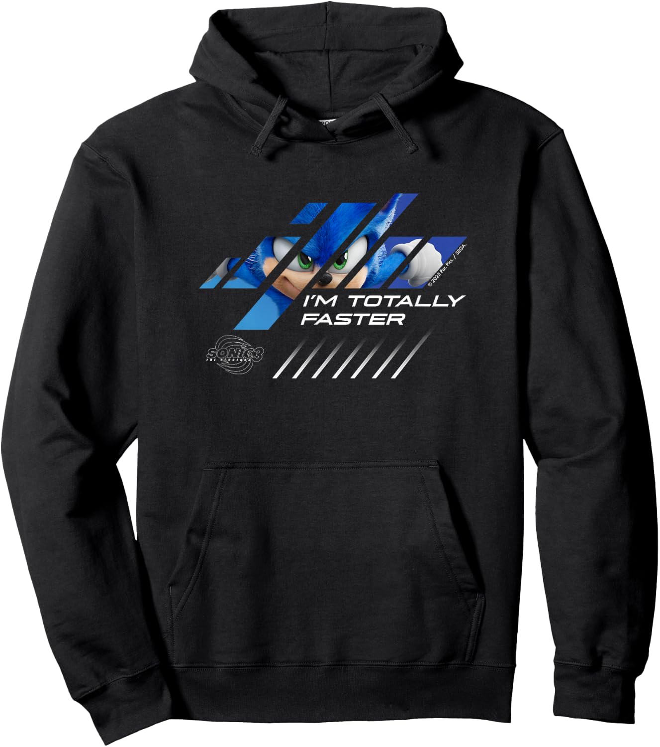 Sonic The Hedgehog 3 - Sonic I'm Totally Faster Hoodie - Hoodie | Black