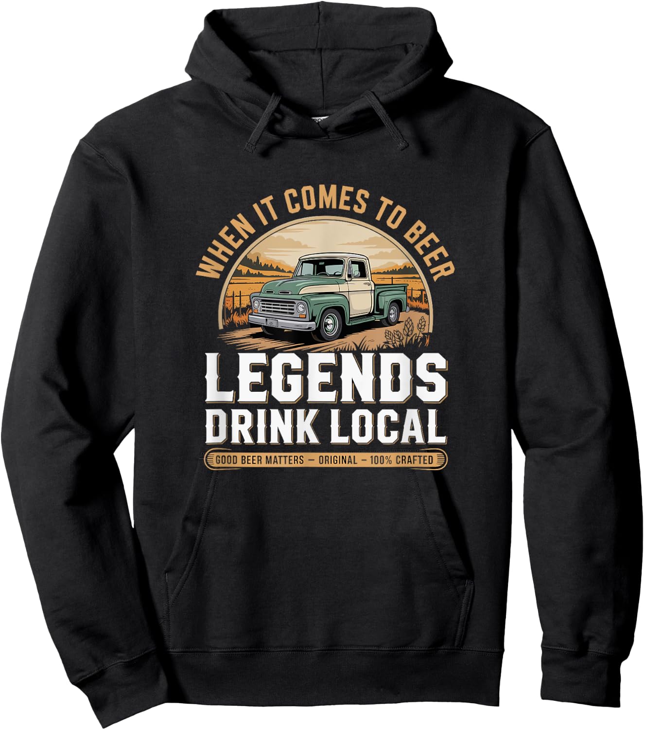 Legends Drink Local Vintage Brewery Craft Beer Micro Brewing Hoodie - Hoodie | Black