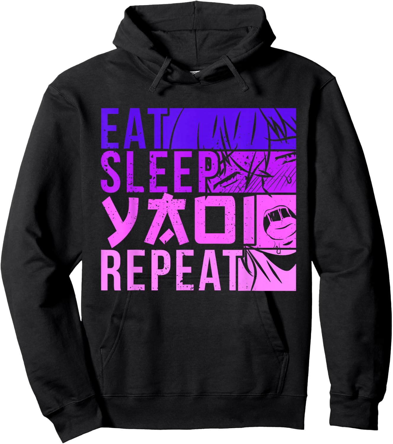 Eat Sleep Yaoi Repeat Fujoshi Anime Boy Gay Manga Hoodie - Hoodie | Black