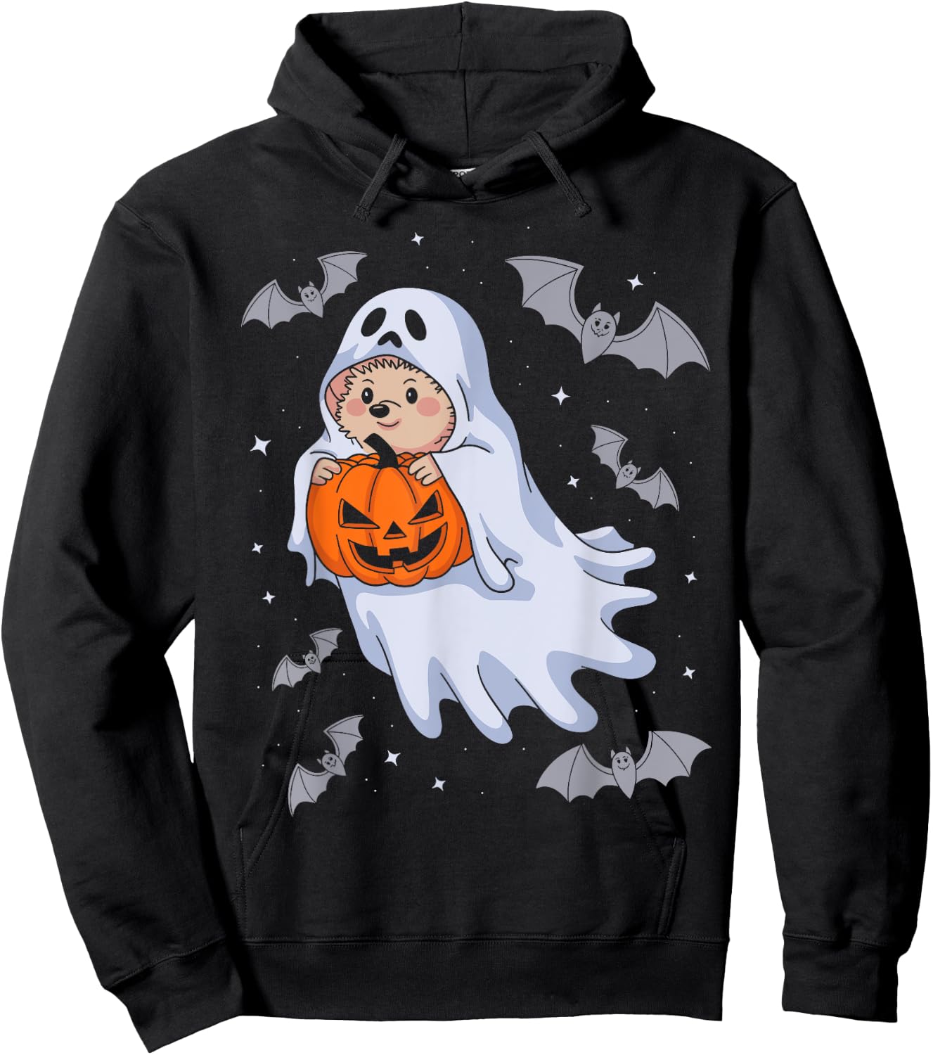 Funny Ghost Hedgehog Lovers Spooky Halloween Pumpkin Costume Hoodie - Hoodie | Black