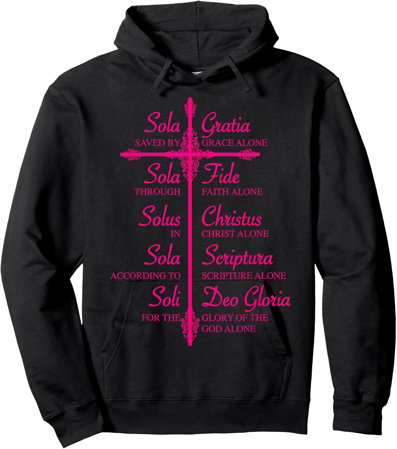 The Five Solas Shirt | Cute Christian Movement Gift Hoodie - Hoodie | Black