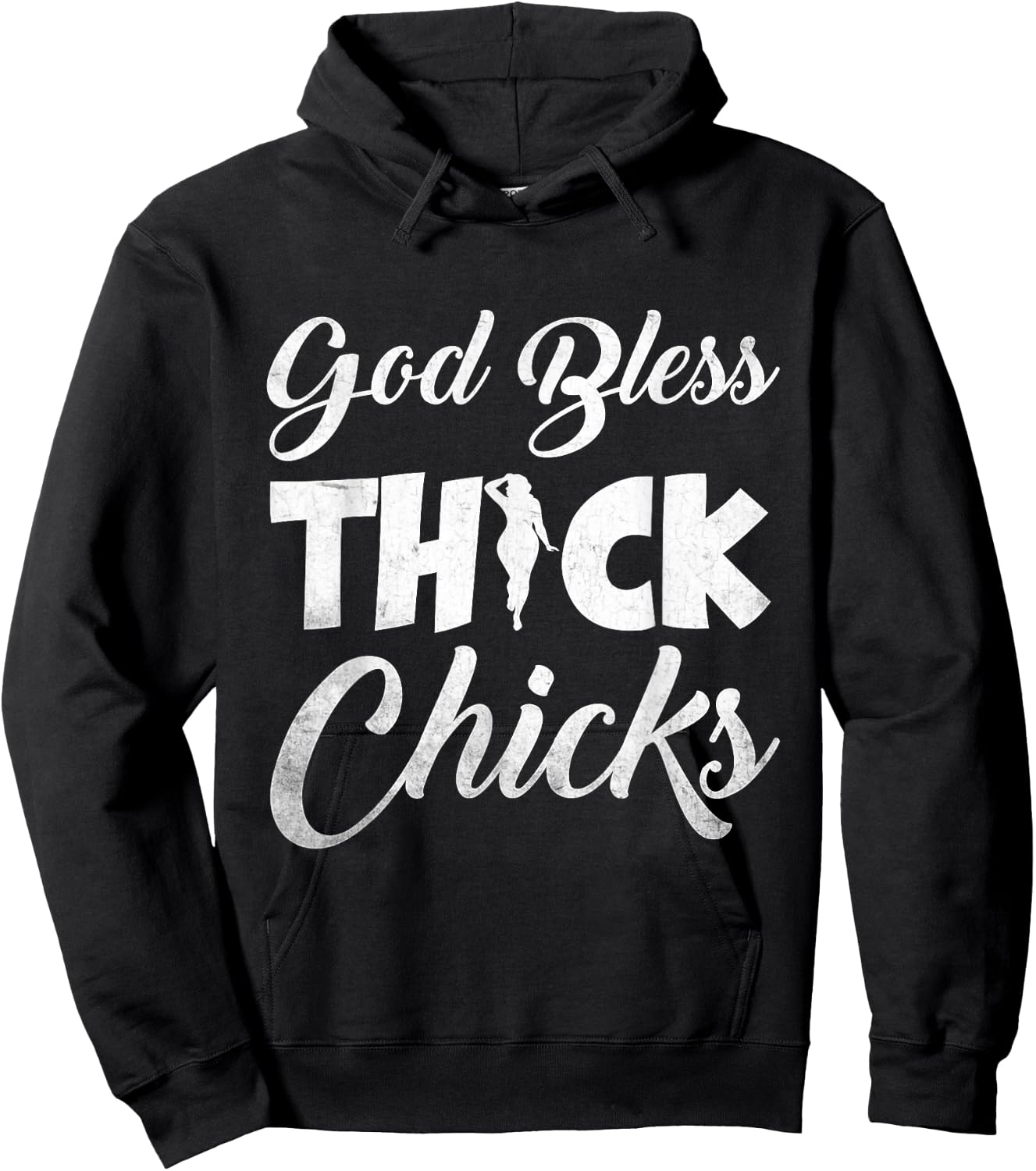Funny Chubby Girls God Bless Thick Chicks Hoodie - Hoodie | Black