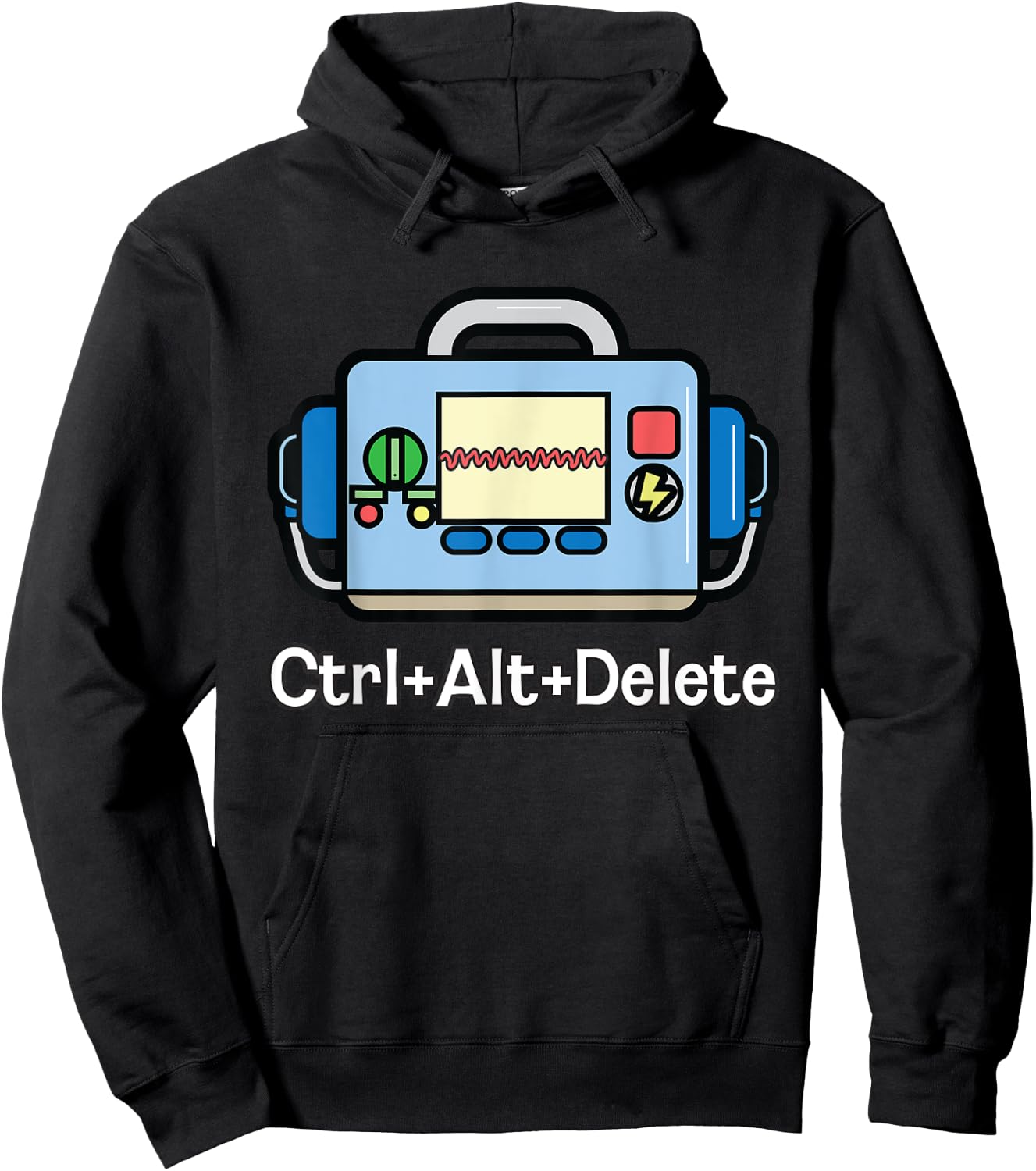 Paramedic Nurse EMS Gift EKG Defibrillator Ctrl Alt Delete Hoodie - Hoodie | Black