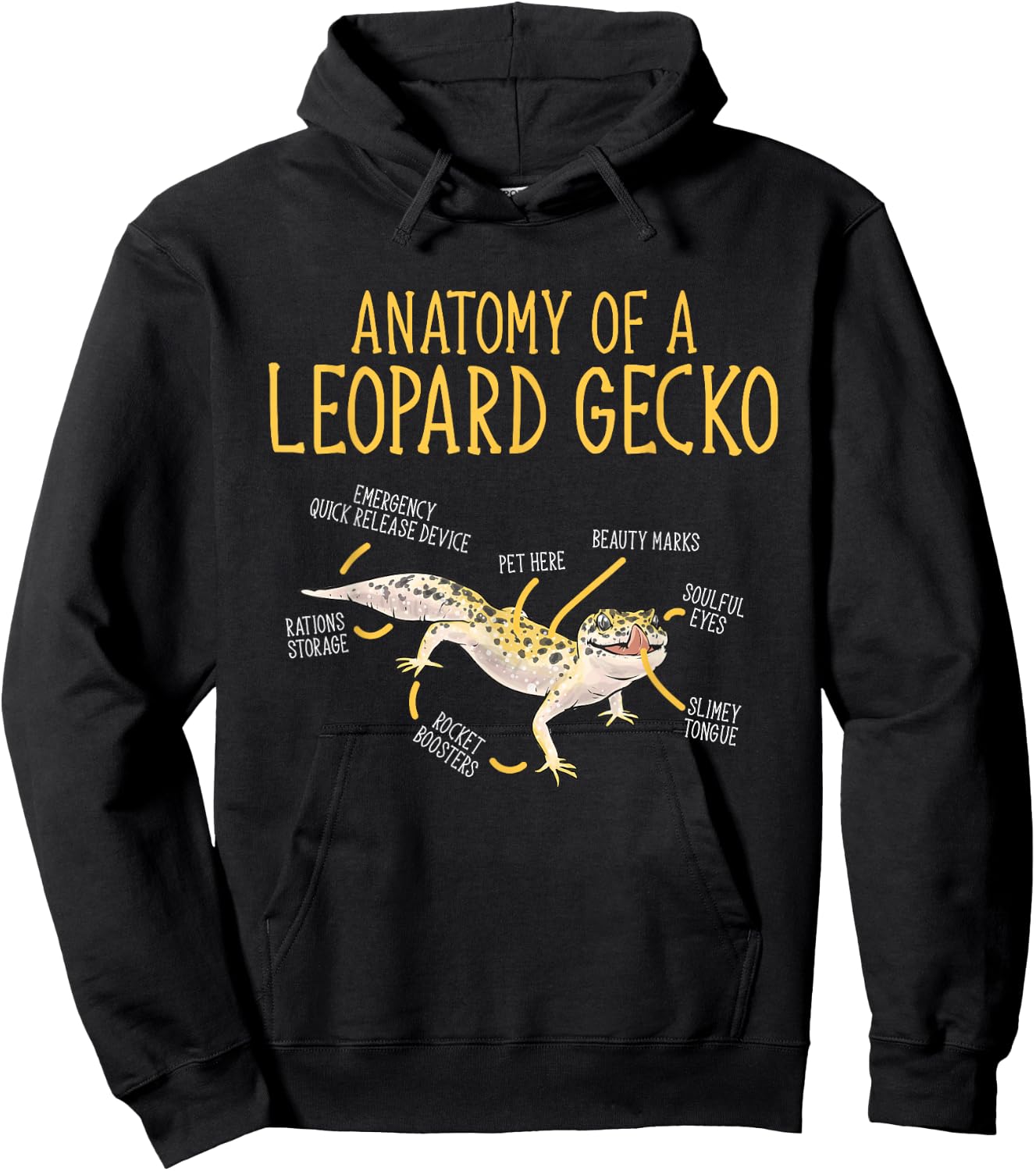 Leopard Gecko Reptile Pet Gecko Leopard Gecko Hoodie - Hoodie | Black