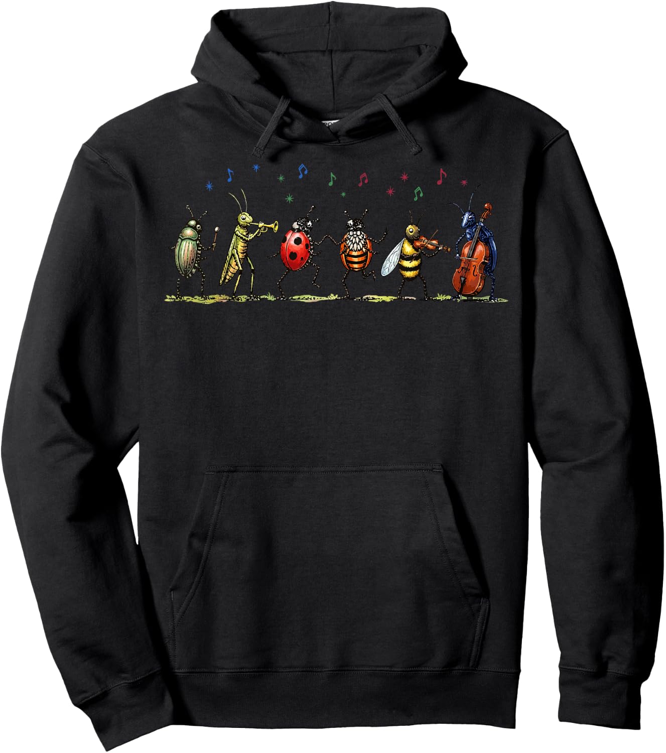 Bugs Music Band Instruments Musician Insect Music Lover Hoodie - Hoodie | Black