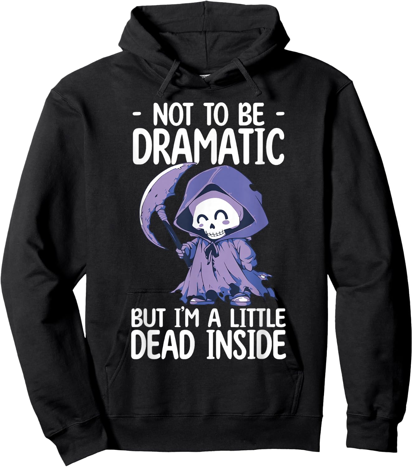 Grim Reaper With Scythe Cute Grim Reaper Hoodie - Hoodie | Black