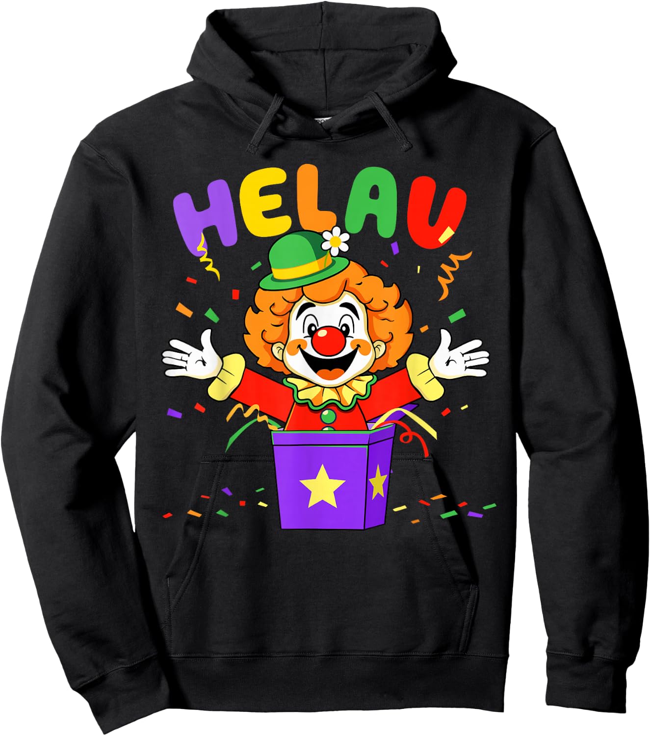 Helau Clown in Box Costume for Carnival Fancy Dress Hoodie - Hoodie | Black