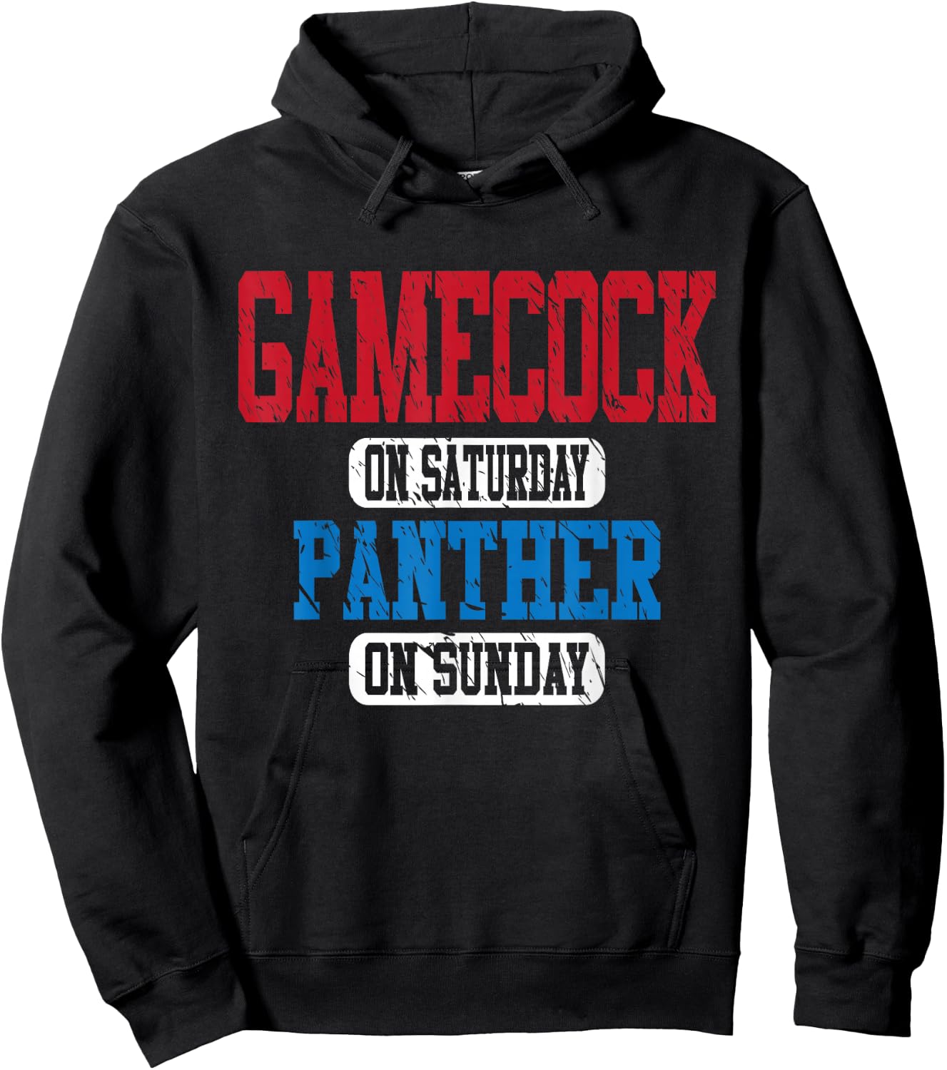 Gamecock On Saturday Panther On Sunday Motivational Vintage Hoodie - Hoodie | Black