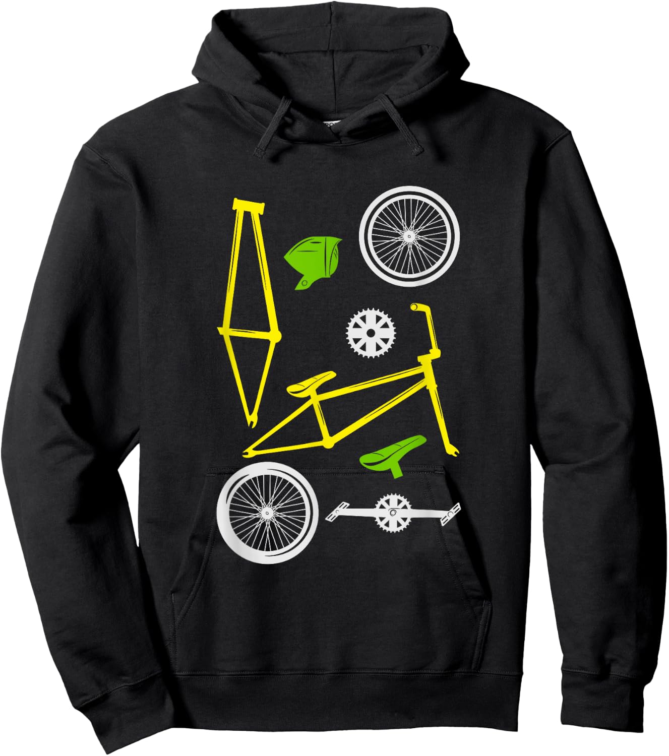Bicycle BMX MTB Parts Love Cycling Biker Offroad Cyclist Hoodie - Hoodie | Black