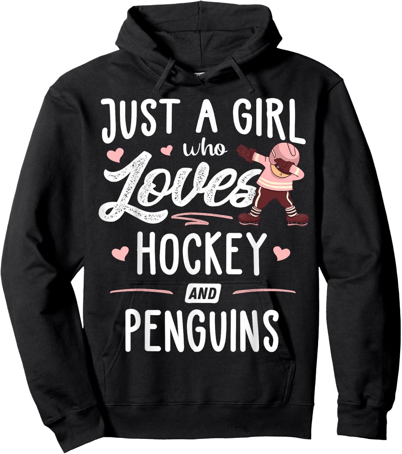 Just A Girl Who Loves Hockey And Penguins Gift Women Hoodie - Hoodie | Black