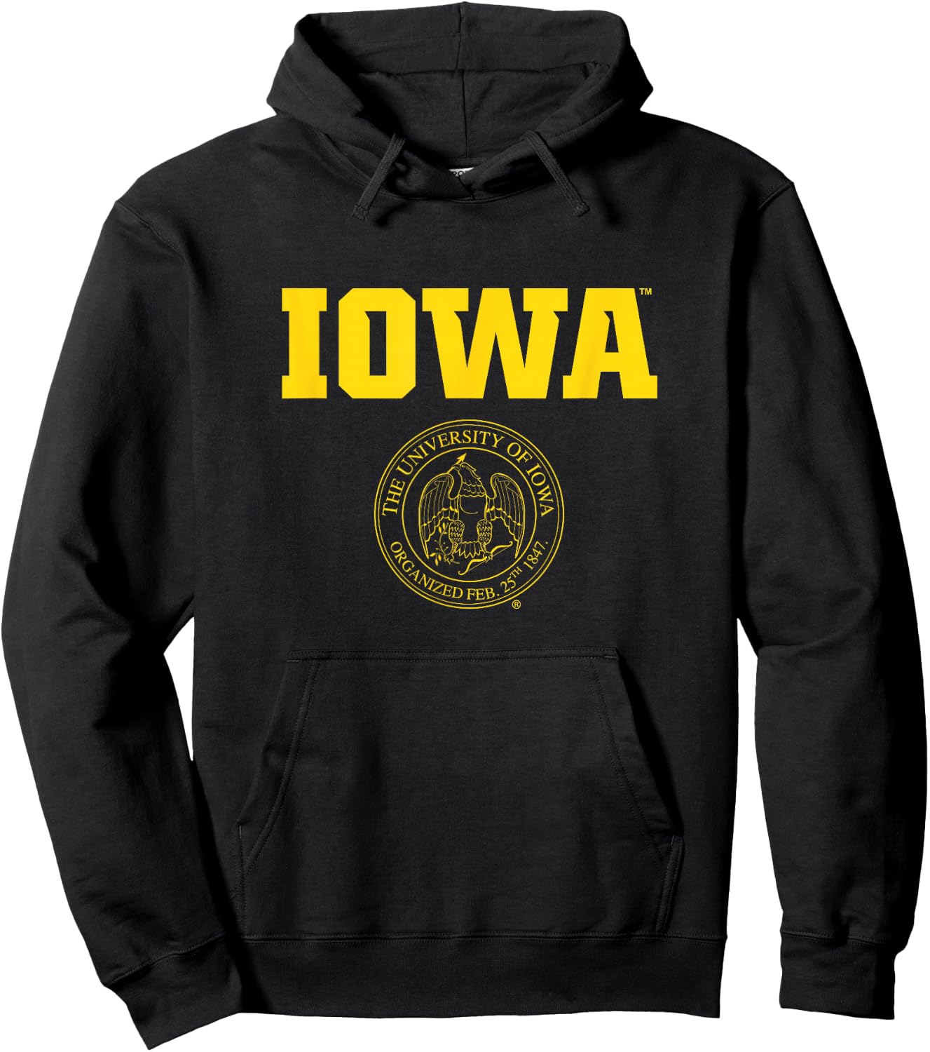License Champs Iowa Hawkeyes -Adult Black Small Hoodie - Hoodie | Black