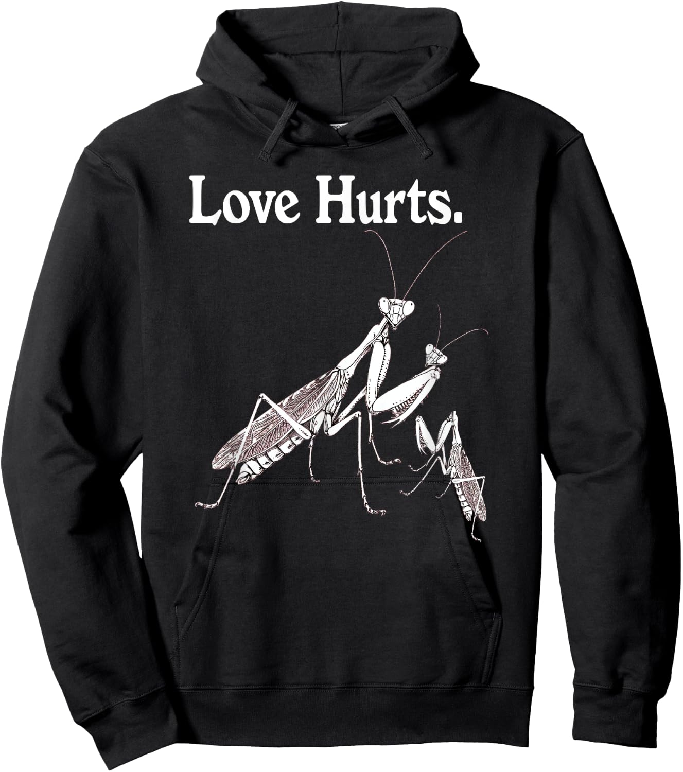 Praying Mantis Family Vintage Love Hurts Hoodie - Hoodie | Black
