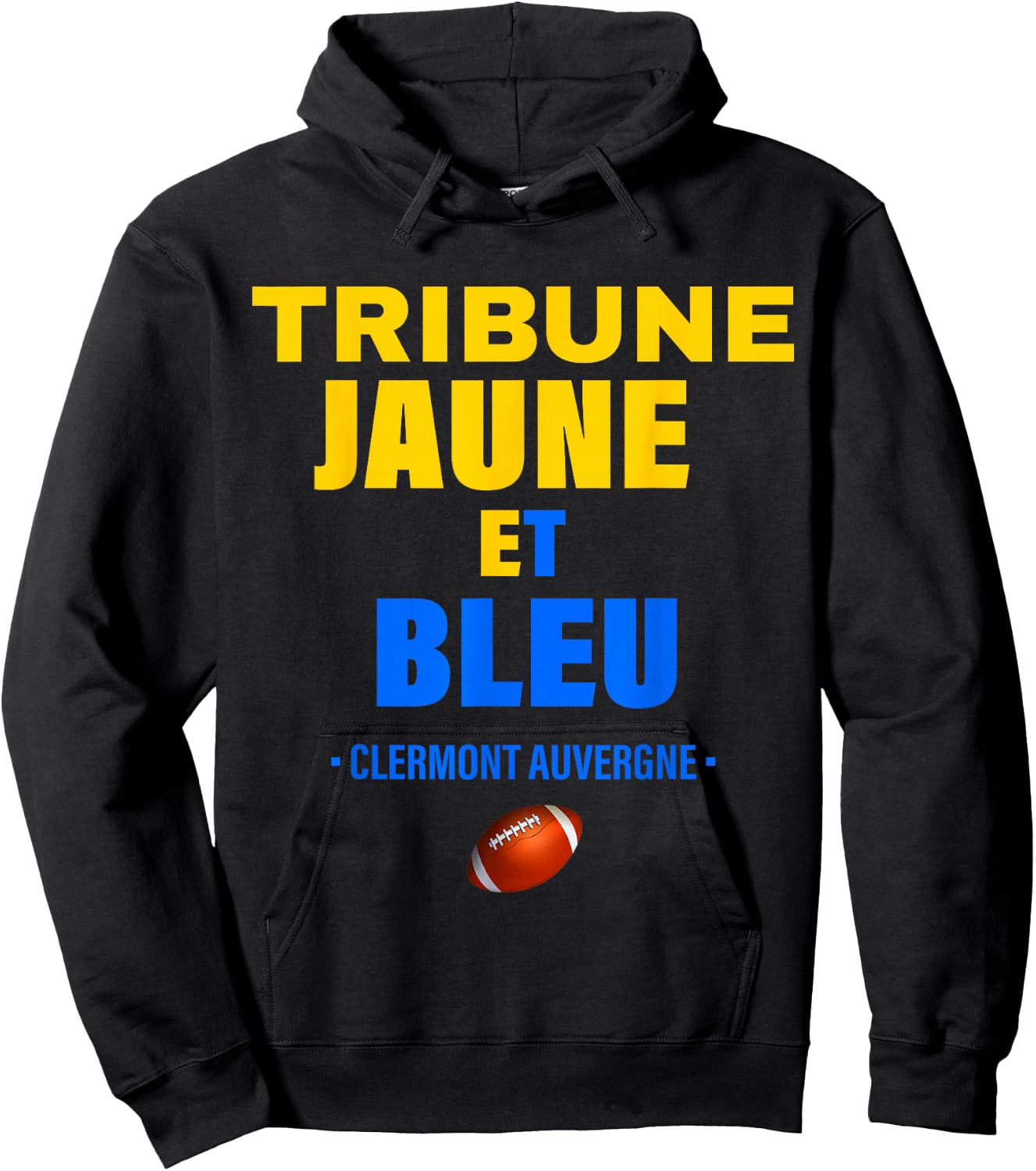Supporter Rugby Clermont Auvergne Tribune Yellow And Blue , Black, S Hoodie - Hoodie | Black
