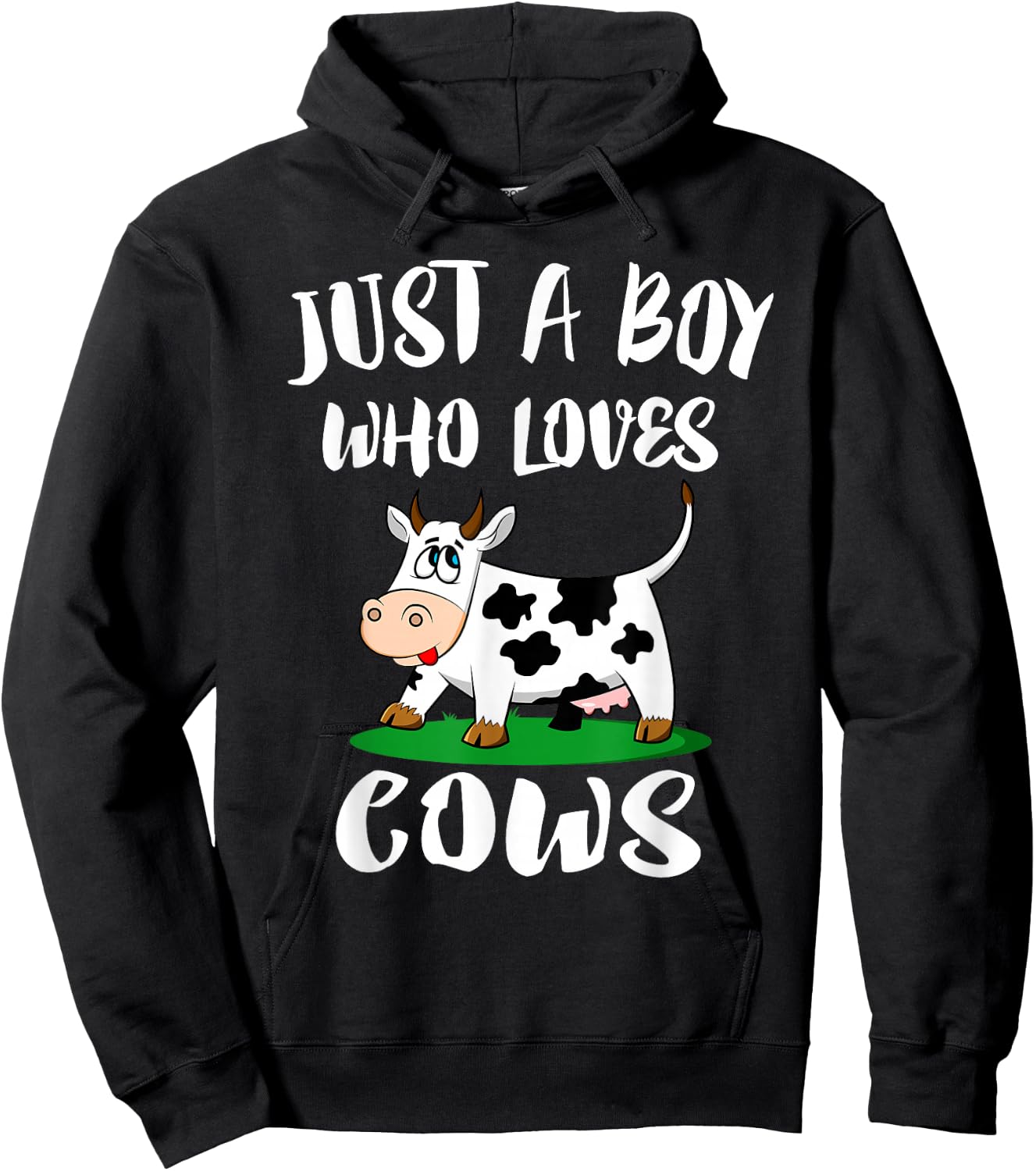 Just A Boy Who Loves Cows Animal Farm Small Hoodie - Hoodie | Black