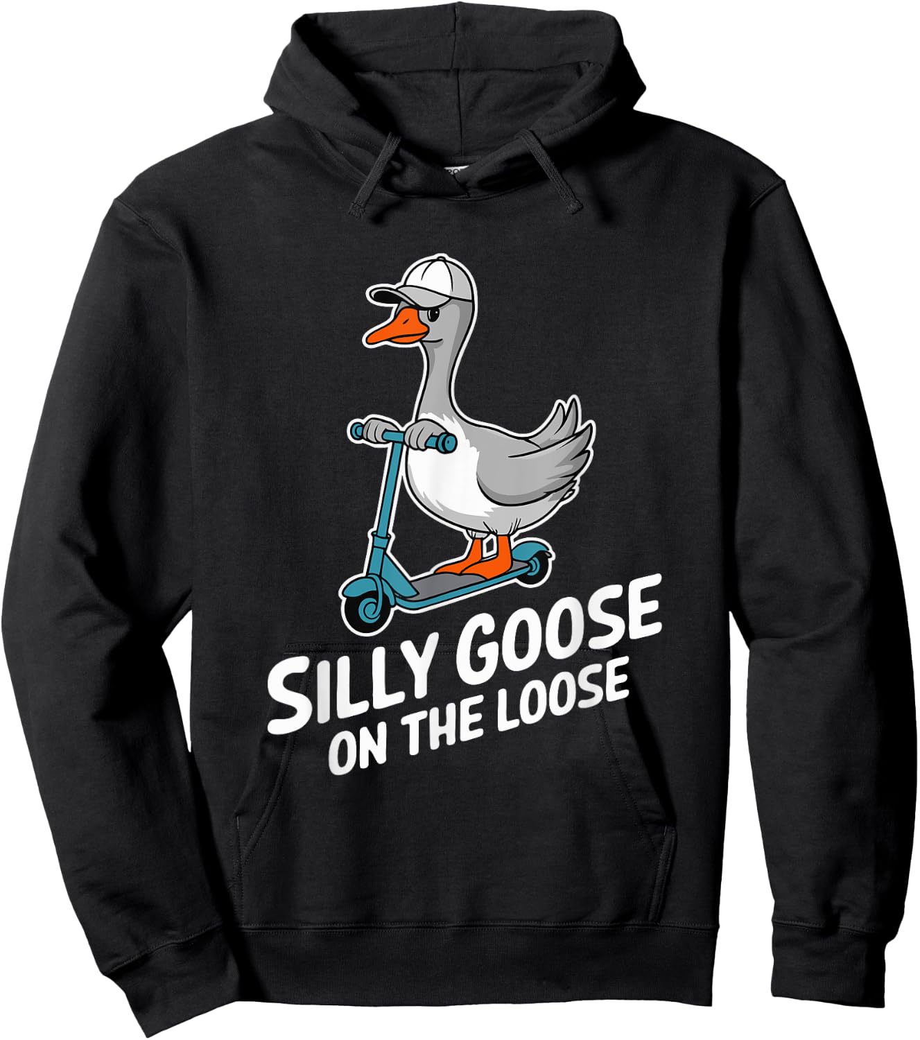 Funny Scooter Silly Goose on the loose Bird Animal Quirky Hoodie - Hoodie | Black