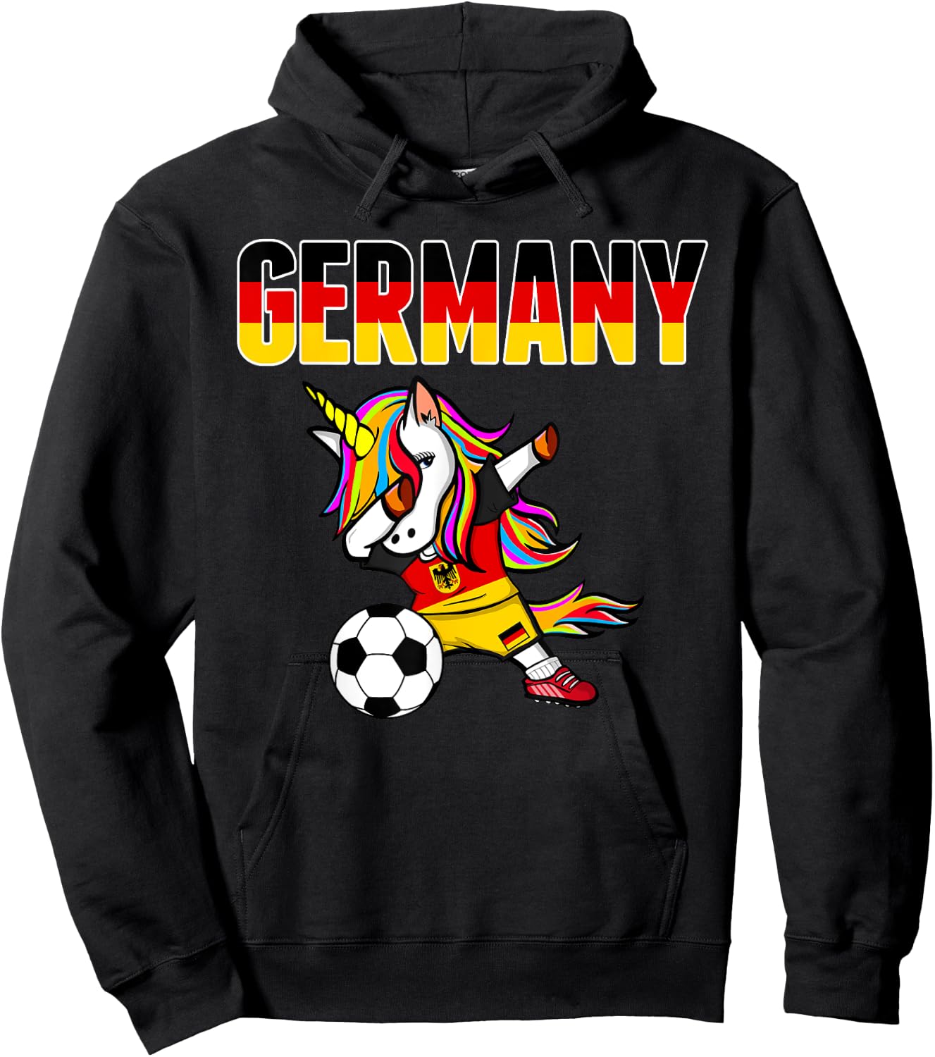 Dabbing Unicorn Deutschland Fußball Fans Trikot Deutschland Flagge Hoodie - Hoodie | Black