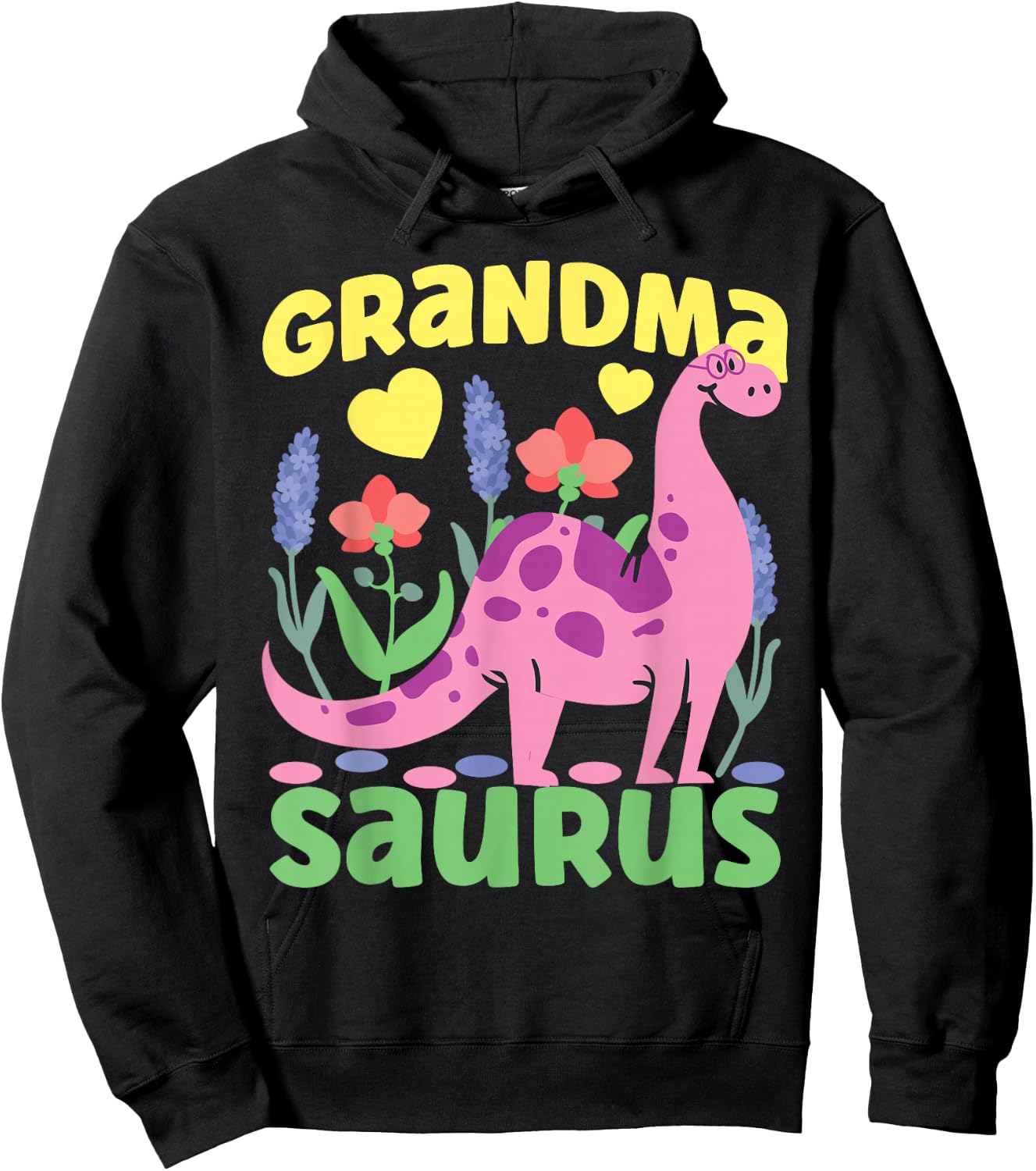 Grandma Saurus Dinosaur for Funny Grandmother Hoodie - Hoodie | Black