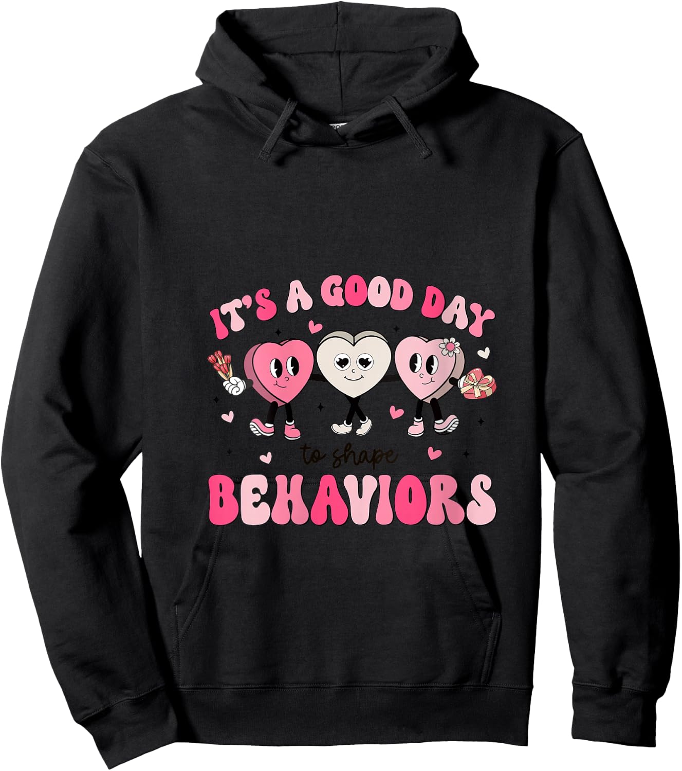 It's A Beautiful Day To Shape Behaviors Analyst Valentine V-Neck Hoodie - Hoodie | Black