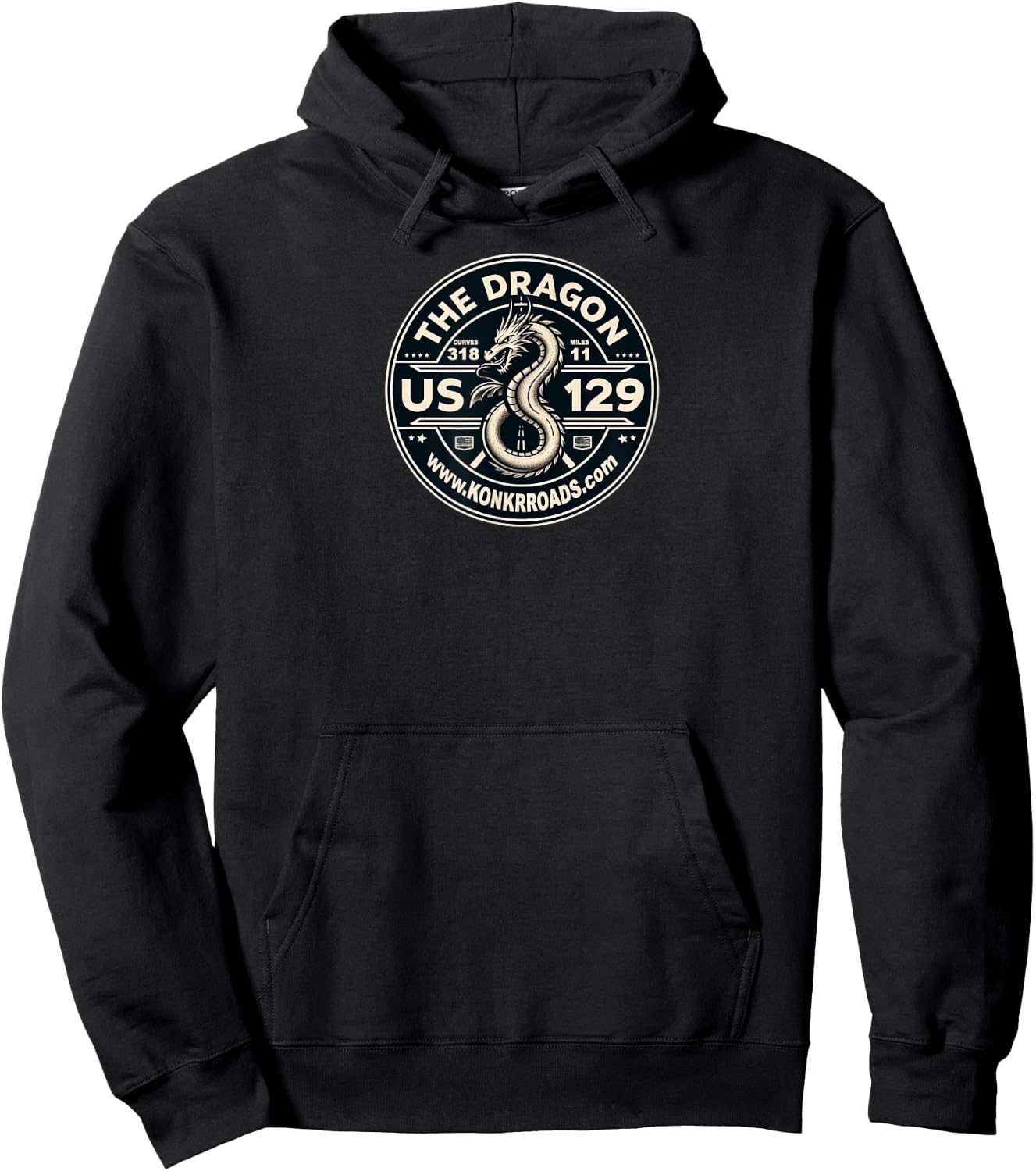 KONKR Roads US129 The Dragon Tail of Deals Gap NC TN Hoodie - Hoodie | Black
