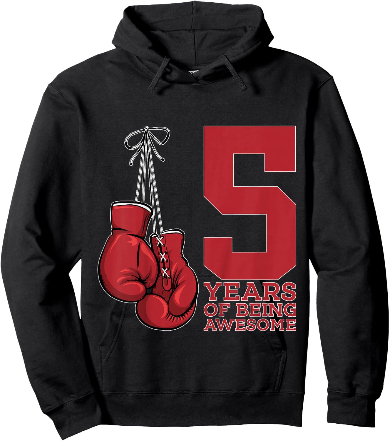 Boxing 5 Years of Being Awesome Boxer 5th Birthday Hoodie - Hoodie | Black