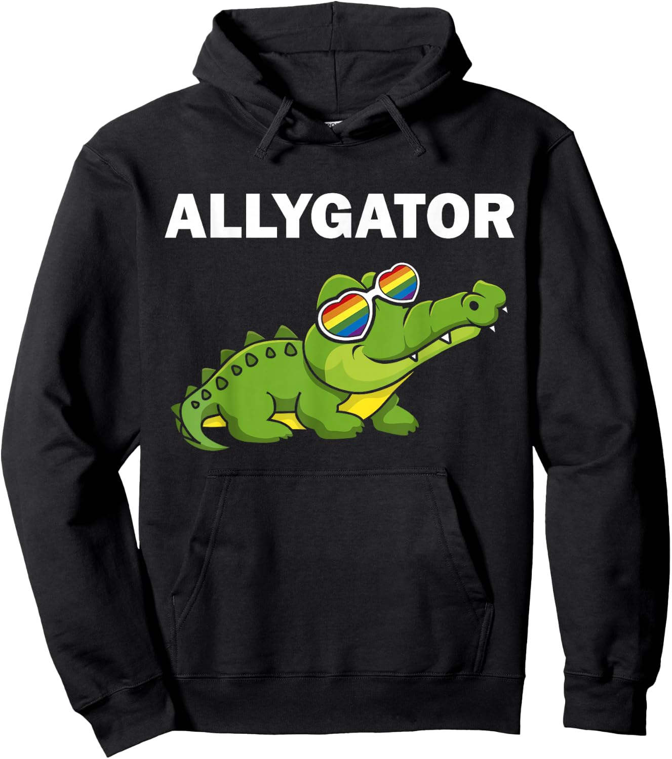 Allygator Straight Ally Alligator LGBTQ+ Homosexueller Unterstützer Hoodie - Hoodie | Black