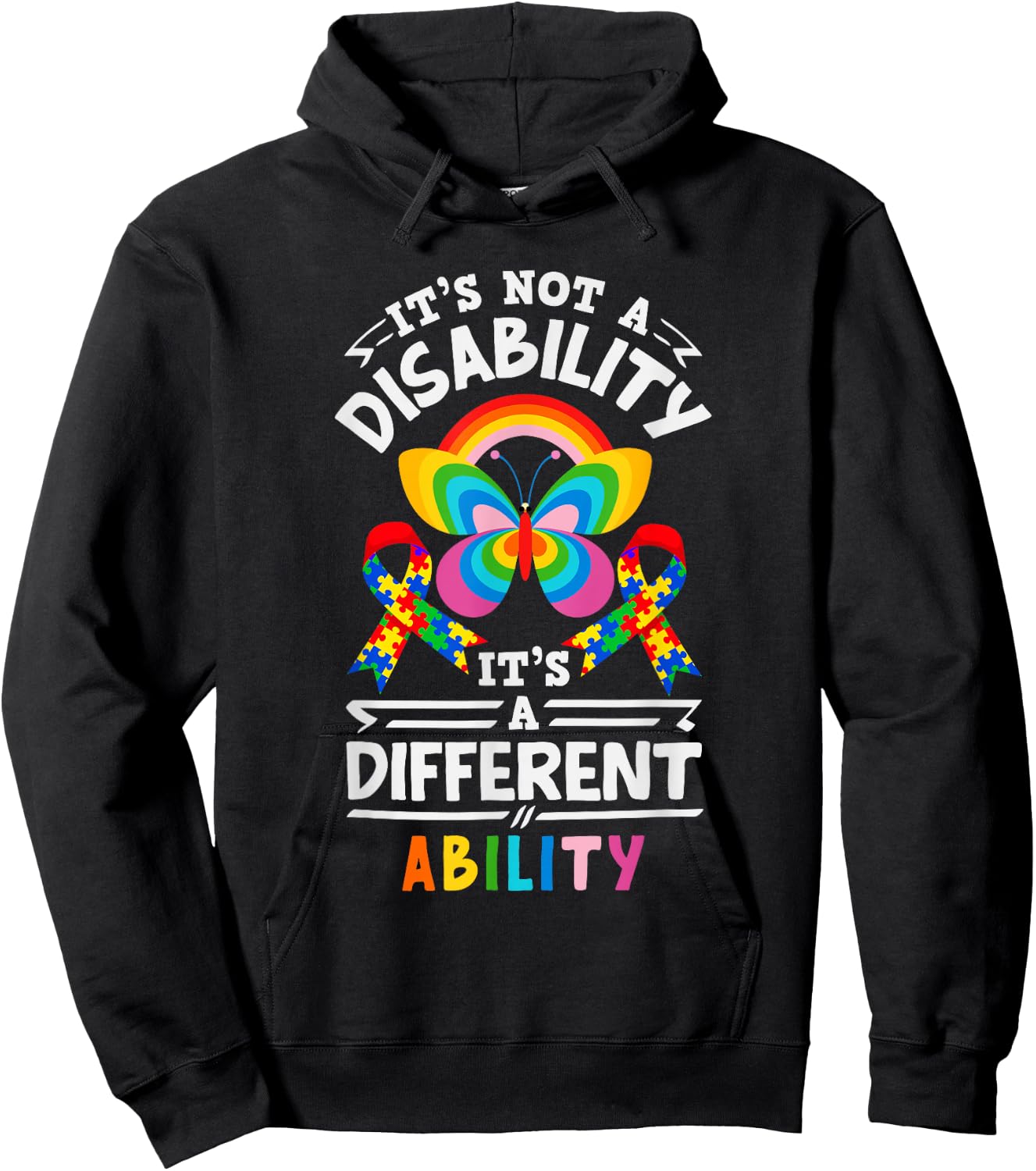 It's Not A Disability, It's A Different Ability: Autism Hoodie - Hoodie | Black