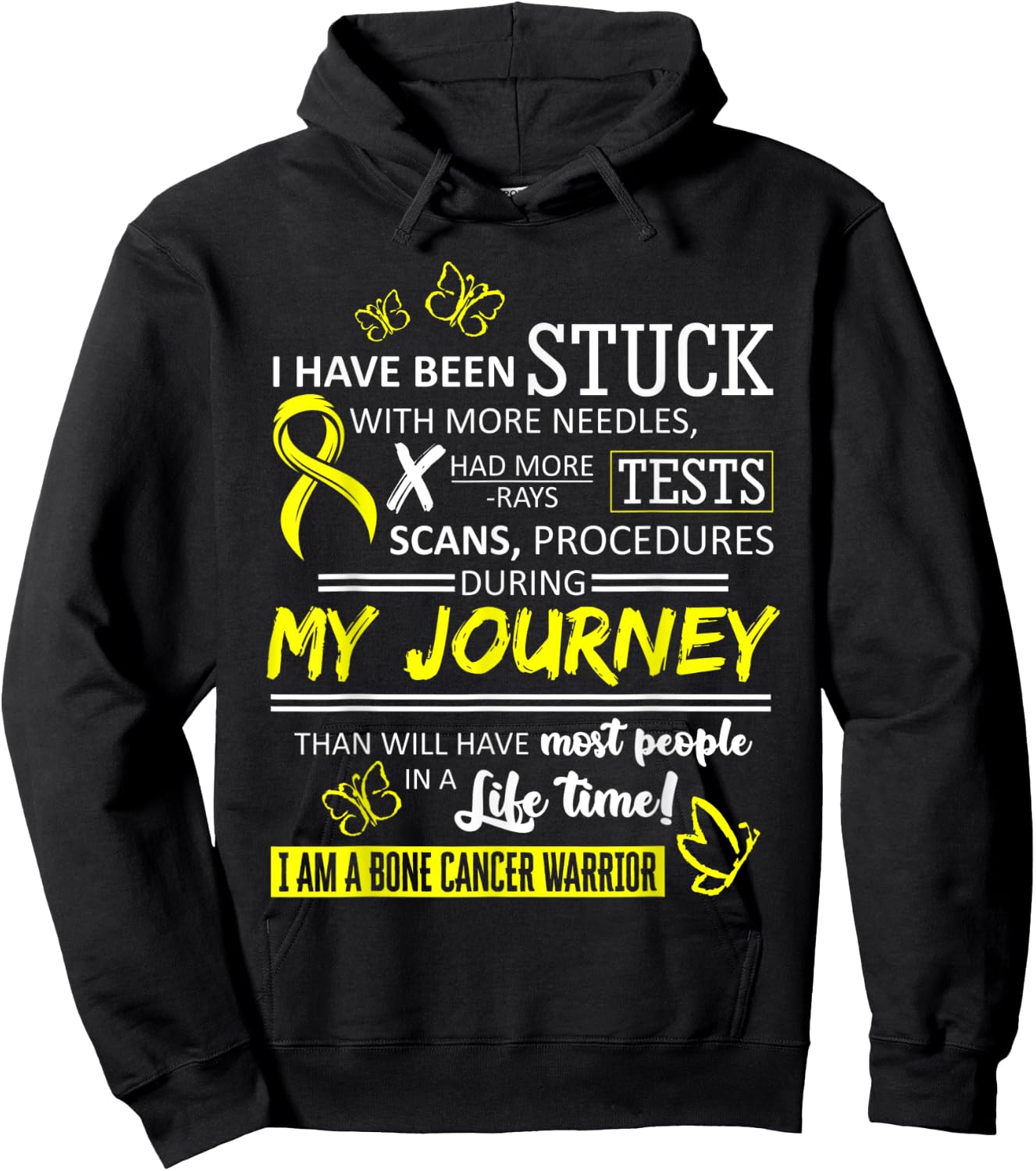 My Journey I Am A Bone Cancer Warrior Hoodie - Hoodie | Black