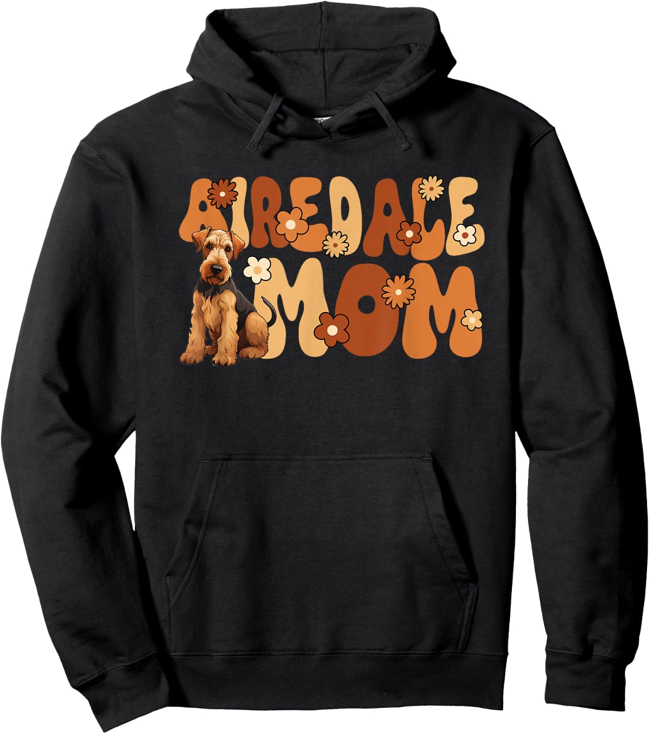 Airedale Terrier Groovy World's Best Airedale Mom Hoodie - Hoodie | Black