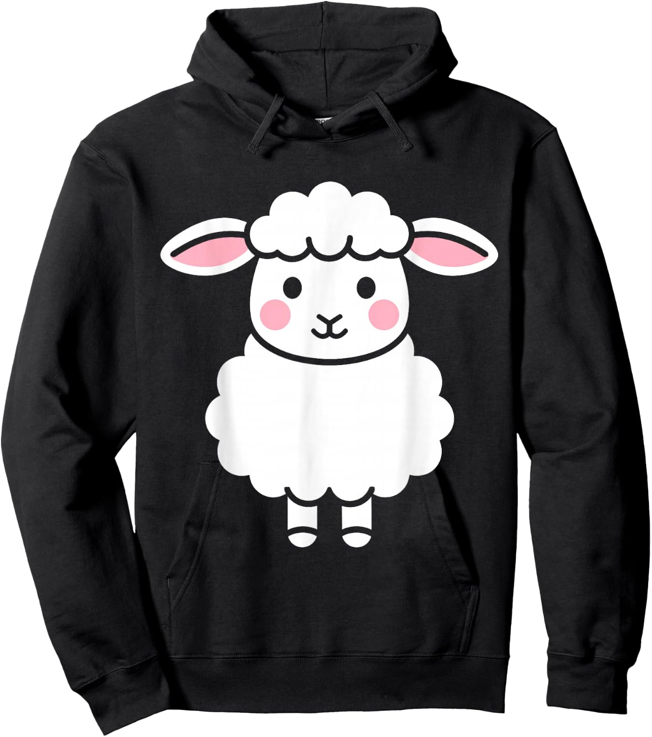 Quote Little Cute Baby Sheep Simple Lamb Hoodie - Hoodie | Black