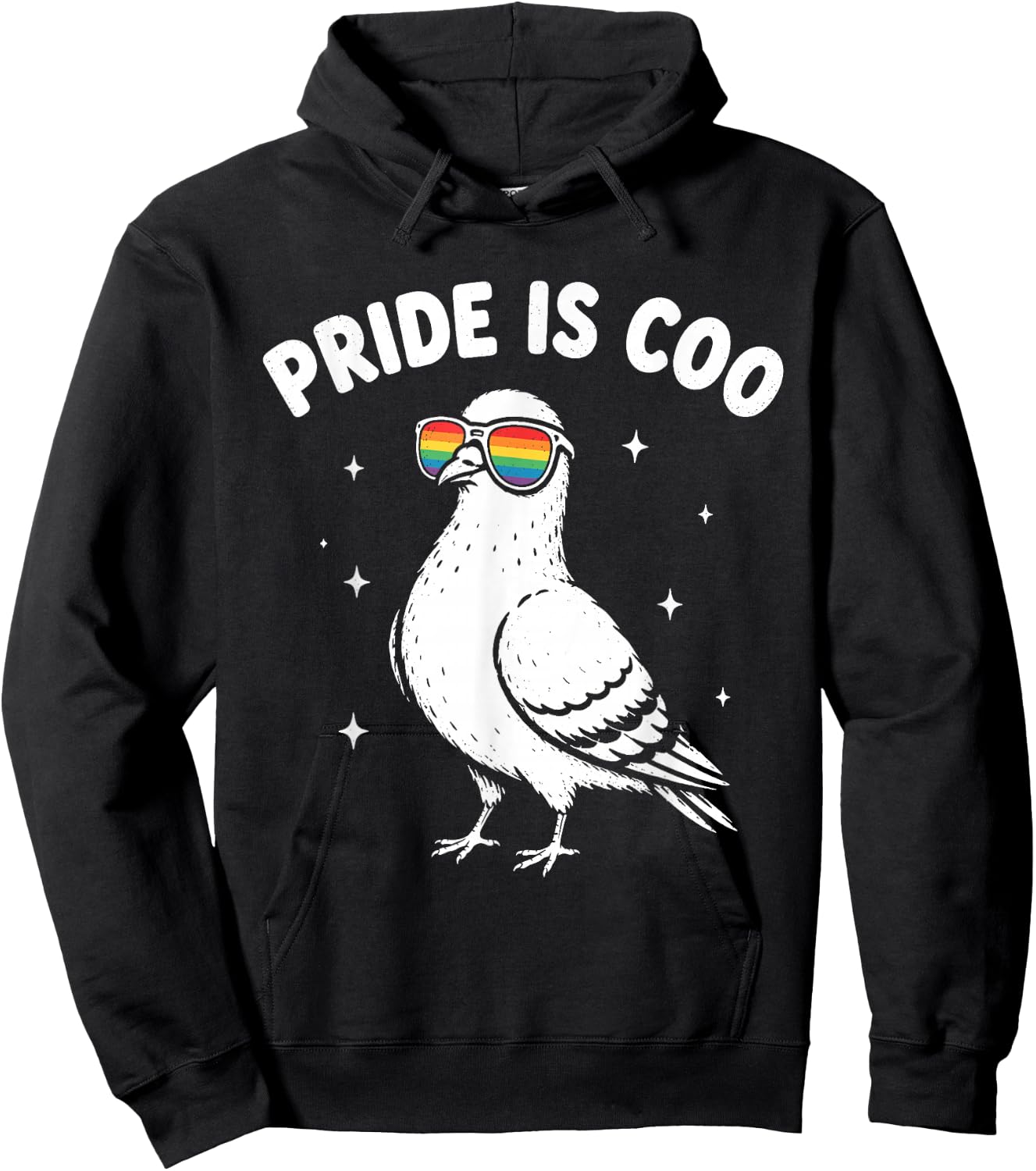 Pride is Coo Cute LGBTQ Pigeon Funny Pun Hoodie - Hoodie | Black