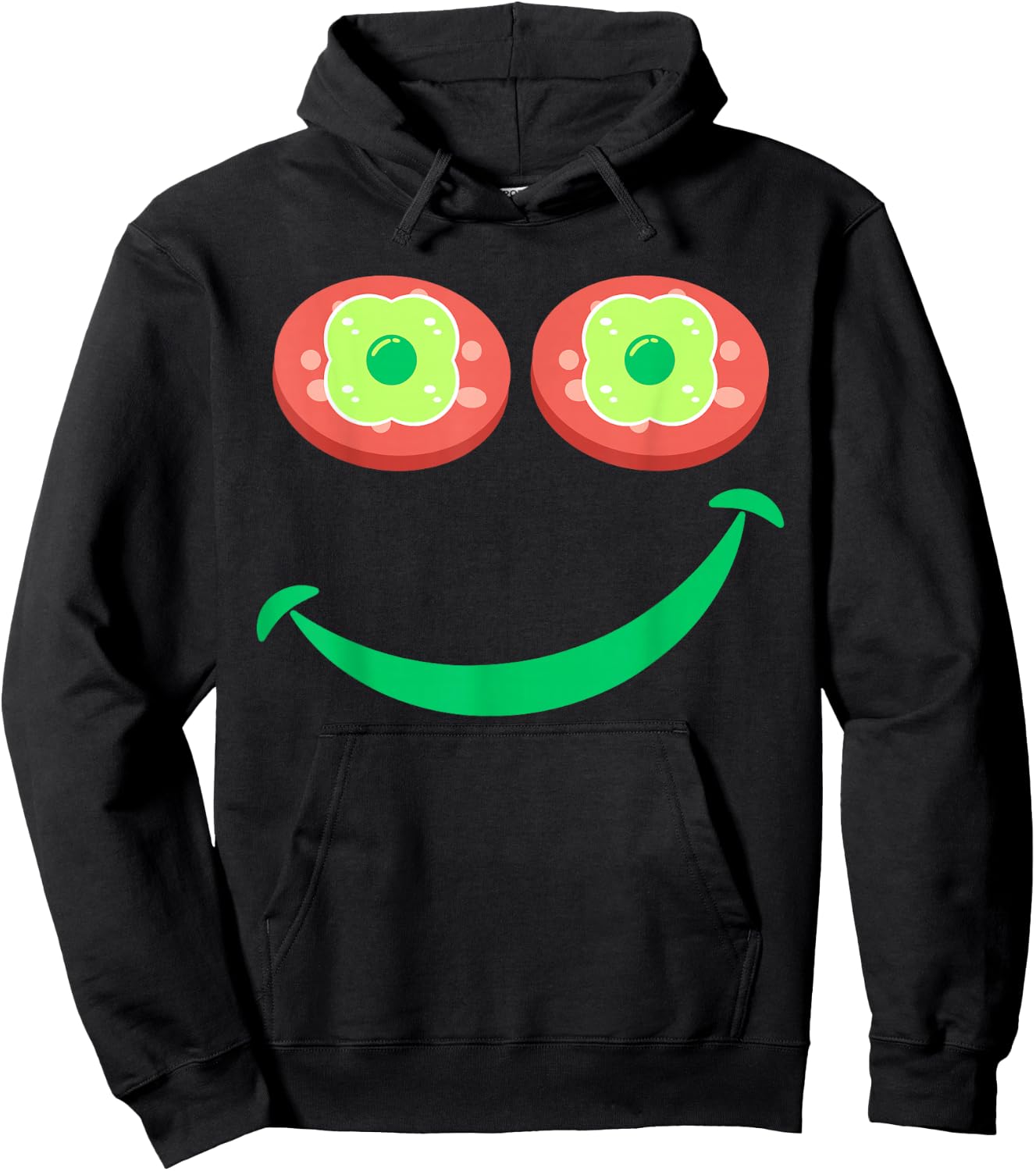 Funny Breakfast Eggs Green Smile Ham Face Hoodie - Hoodie | Black