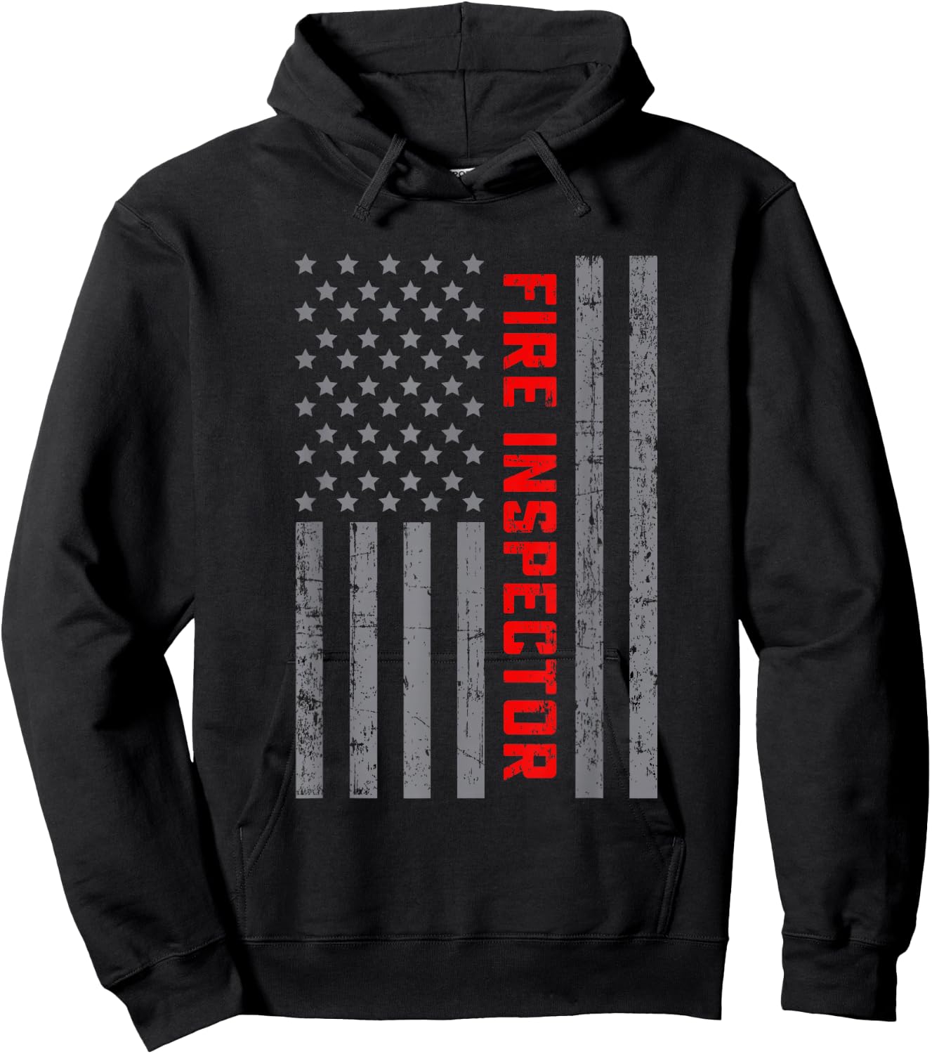 Fire Inspector Vintage US Flag Dad Hoodie - Hoodie | Black