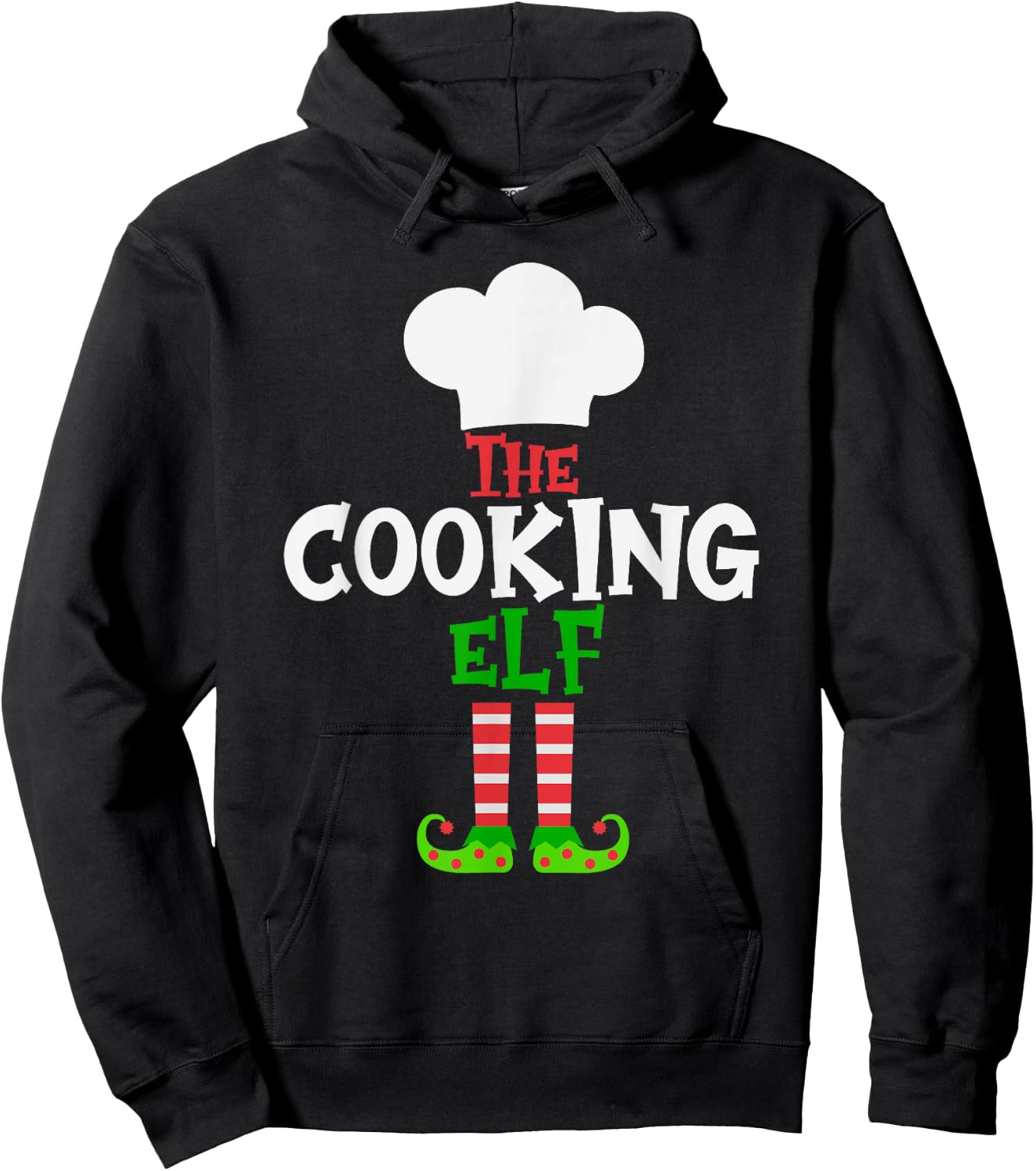 The Cooking Elf - Funny Matching Family Group Christmas Hoodie - Hoodie | Black