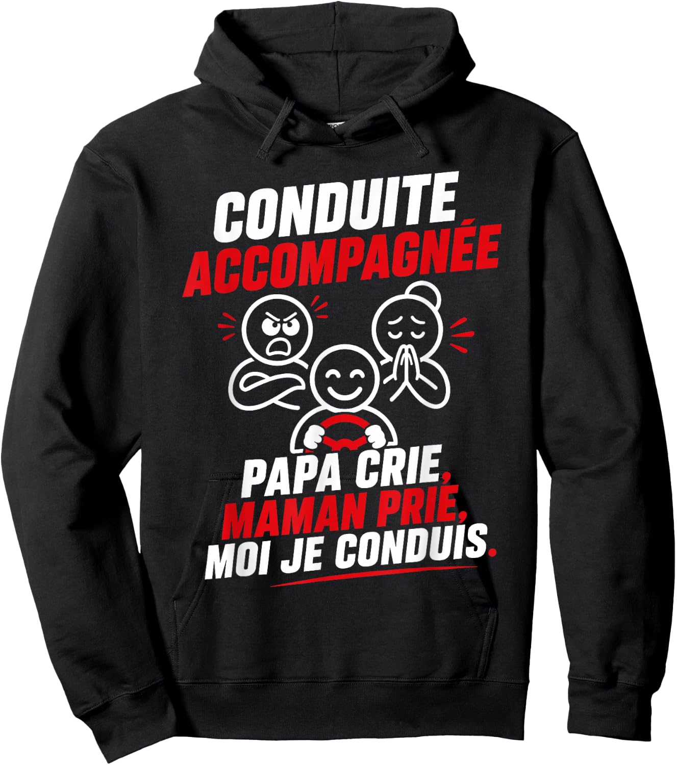 Young Licensed Humor Dad Mom Driving Accompanied Hoodie - Hoodie | Black