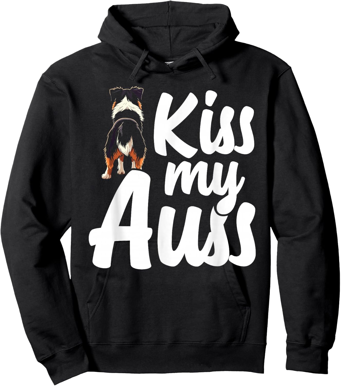 Kiss My Auss Australian Shepherd Dog Hoodie - Hoodie | Black