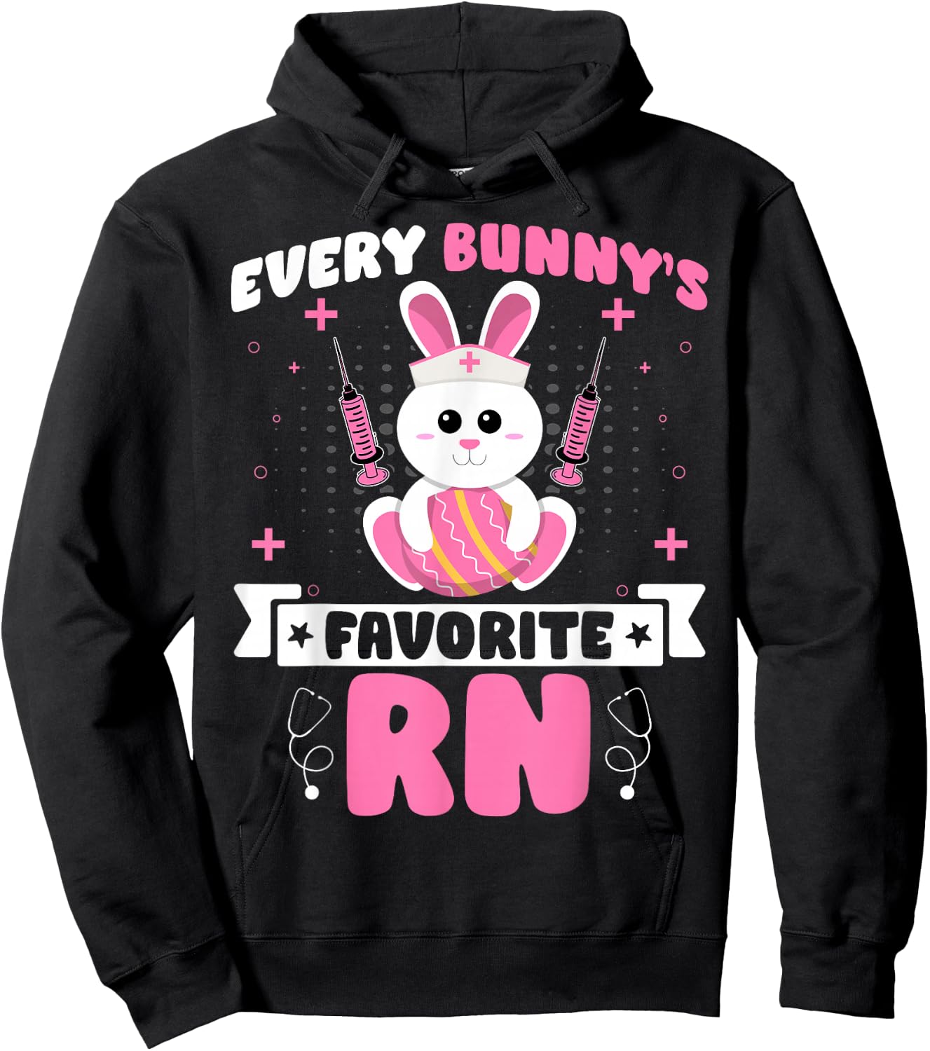 Every Bunny's Favorite RN - Registered Nurse Easter Day Hoodie - Hoodie | Black