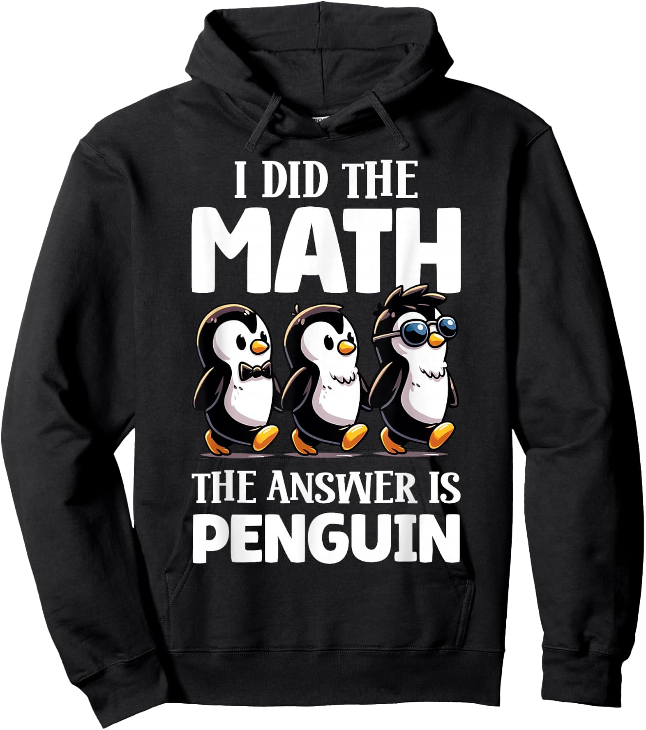 Math Penguin Teacher Funny Graphic Hoodie - Hoodie | Black