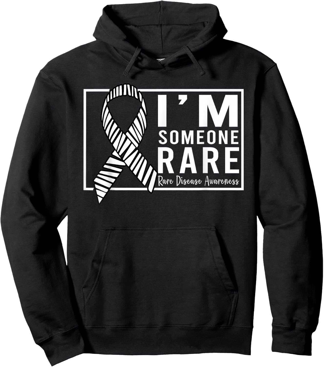 I'm Someone Rare Disease Awareness Day Zebra Ribbon Hoodie - Hoodie | Black