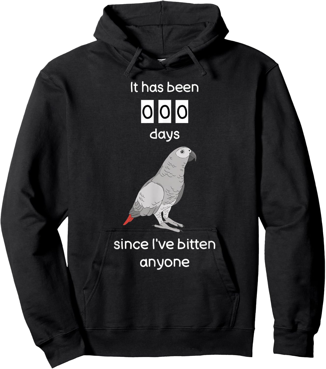 Funny African Grey Shirt Biting African Grey Parrot Hoodie - Hoodie | Black