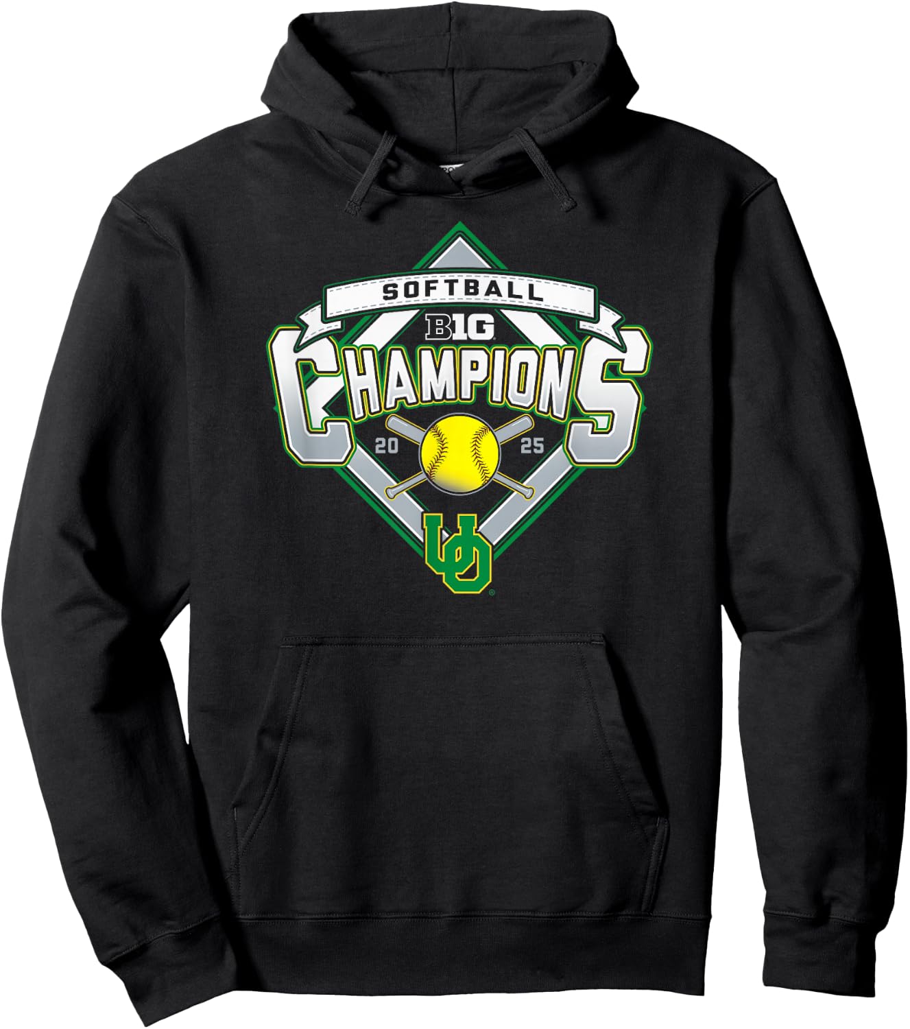 Oregon Ducks Softball Big Ten Champs 2025 Season Hoodie - Hoodie | Black