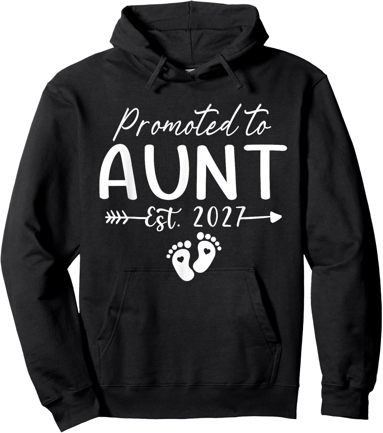 Promoted to Aunt Est 2027 First Time Aunt Hoodie - Hoodie | Black