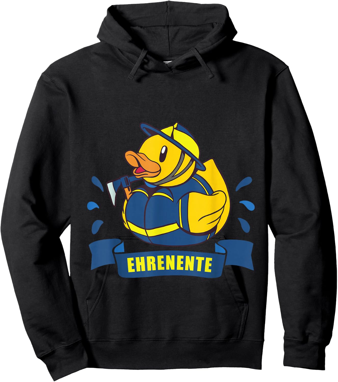 Quietscheente auf Arbeit Lustige Sprüche Blaulicht Ehrenente THW Nachwuchs im Einsatz Technisches Hilfswerk Hoodie - Hoodie | Black